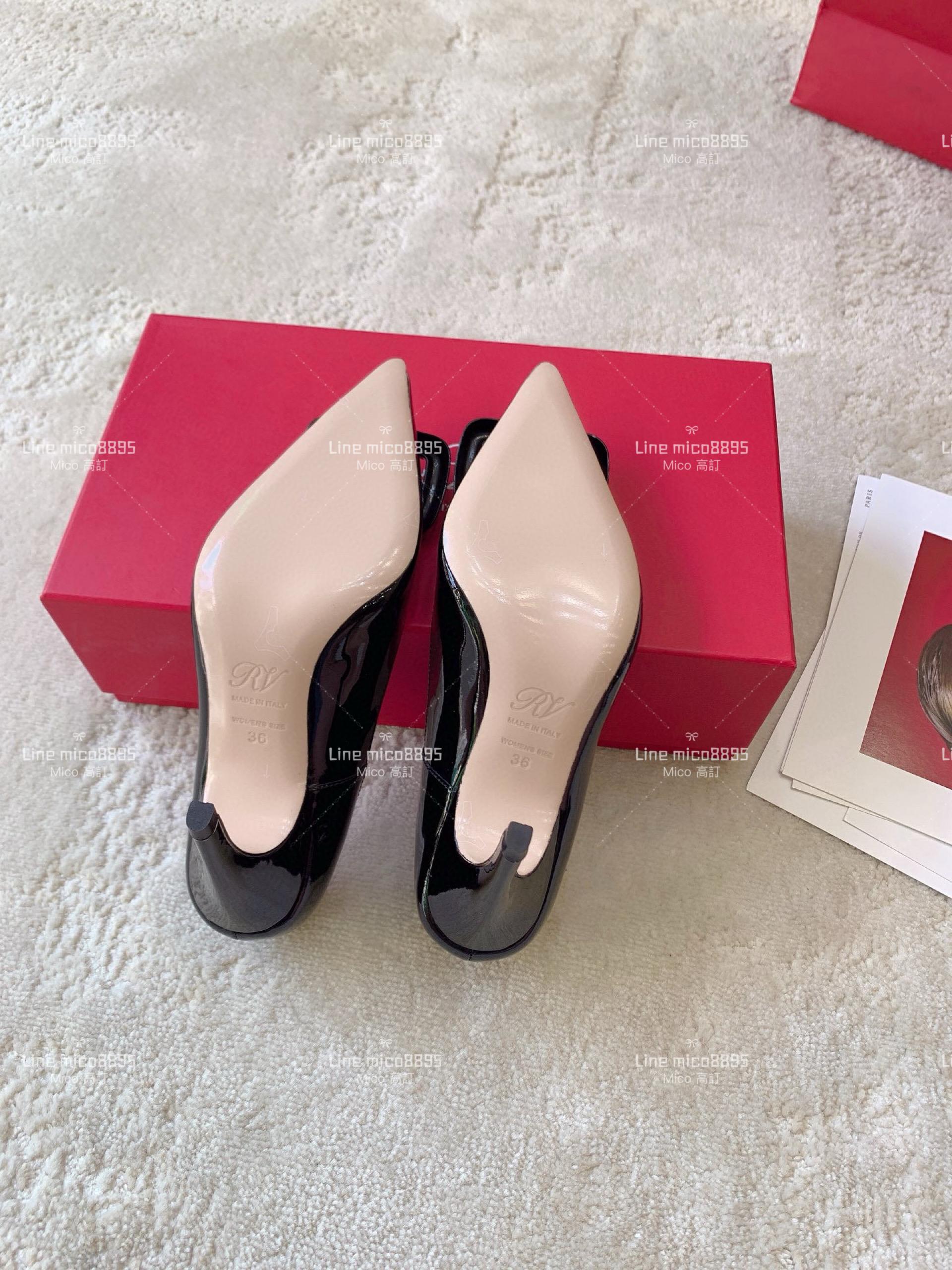 Roger Vivier | RV Choc系列 黑色 尖頭漆皮高跟鞋 8.5cm 35-39