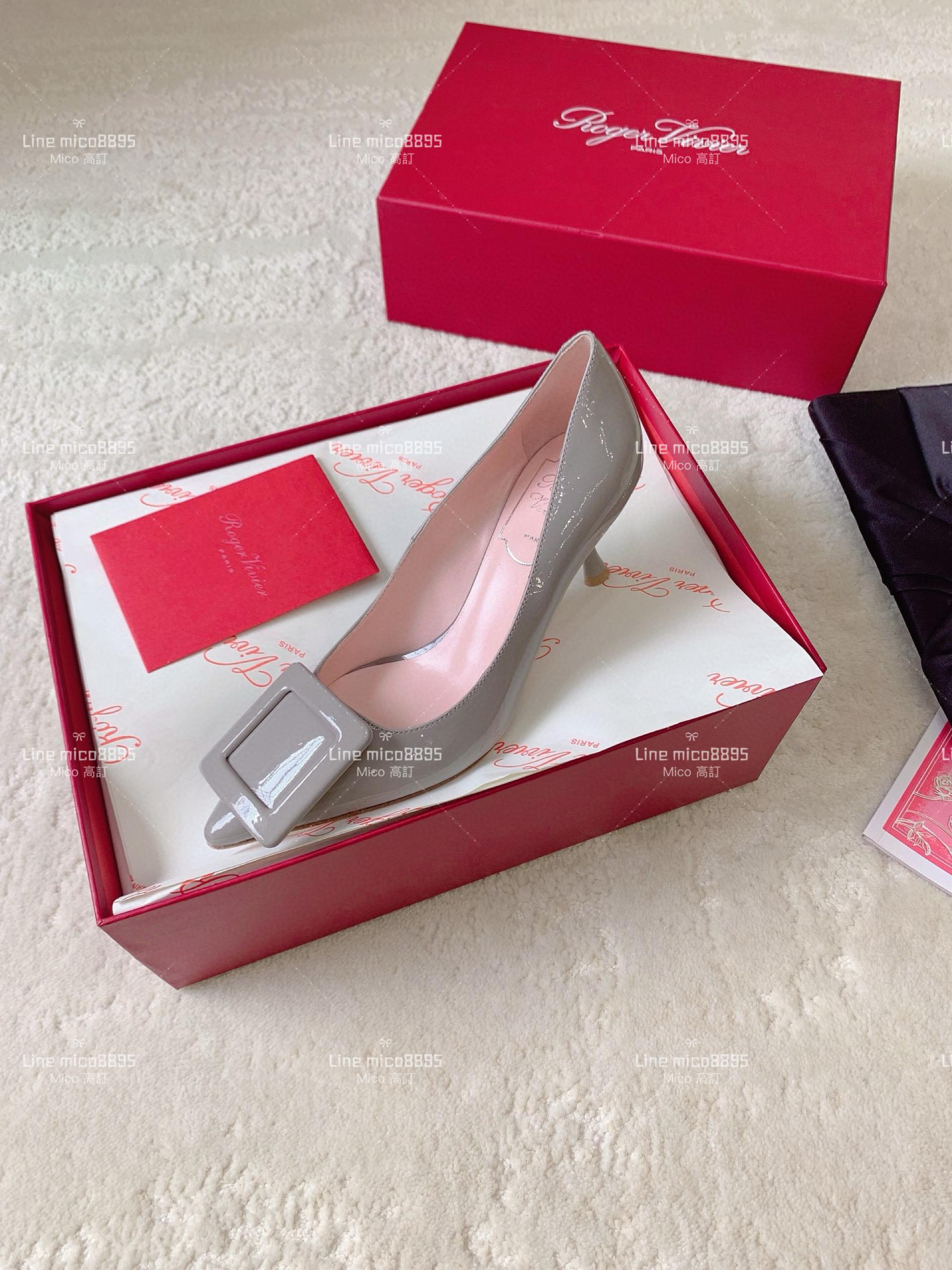 Roger Vivier | RV Inthecity 小尖頭 方釦漆皮高跟鞋 34-40 6.5cm