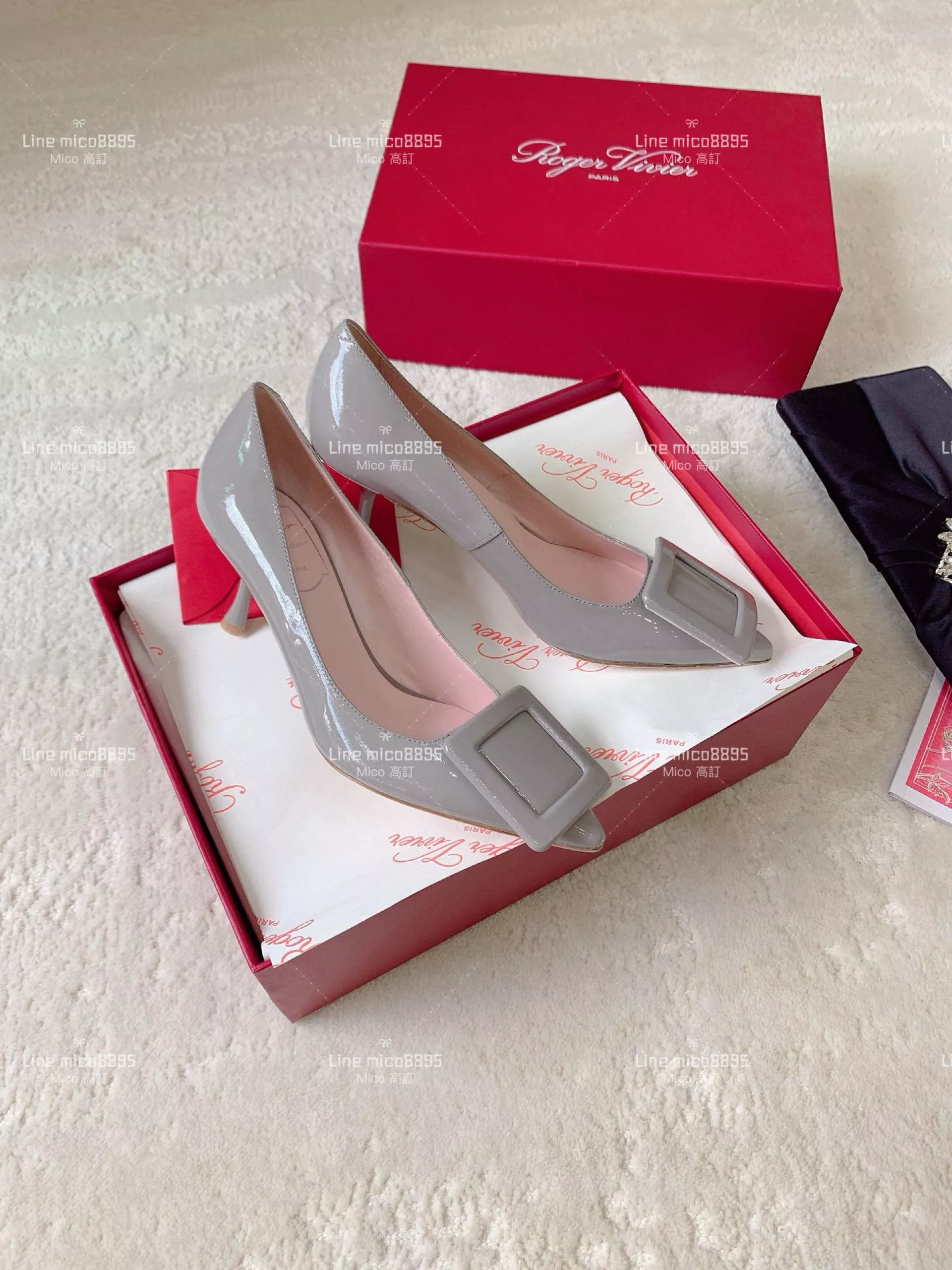 Roger Vivier | RV Inthecity 小尖頭 方釦漆皮高跟鞋 34-40 6.5cm