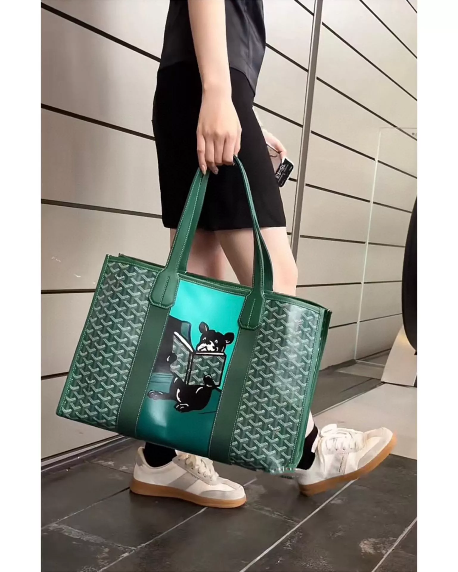 Goyard villette tote彩繪法鬥🐶托特包 經典綠 寵物包/通勤包/大包 45cm