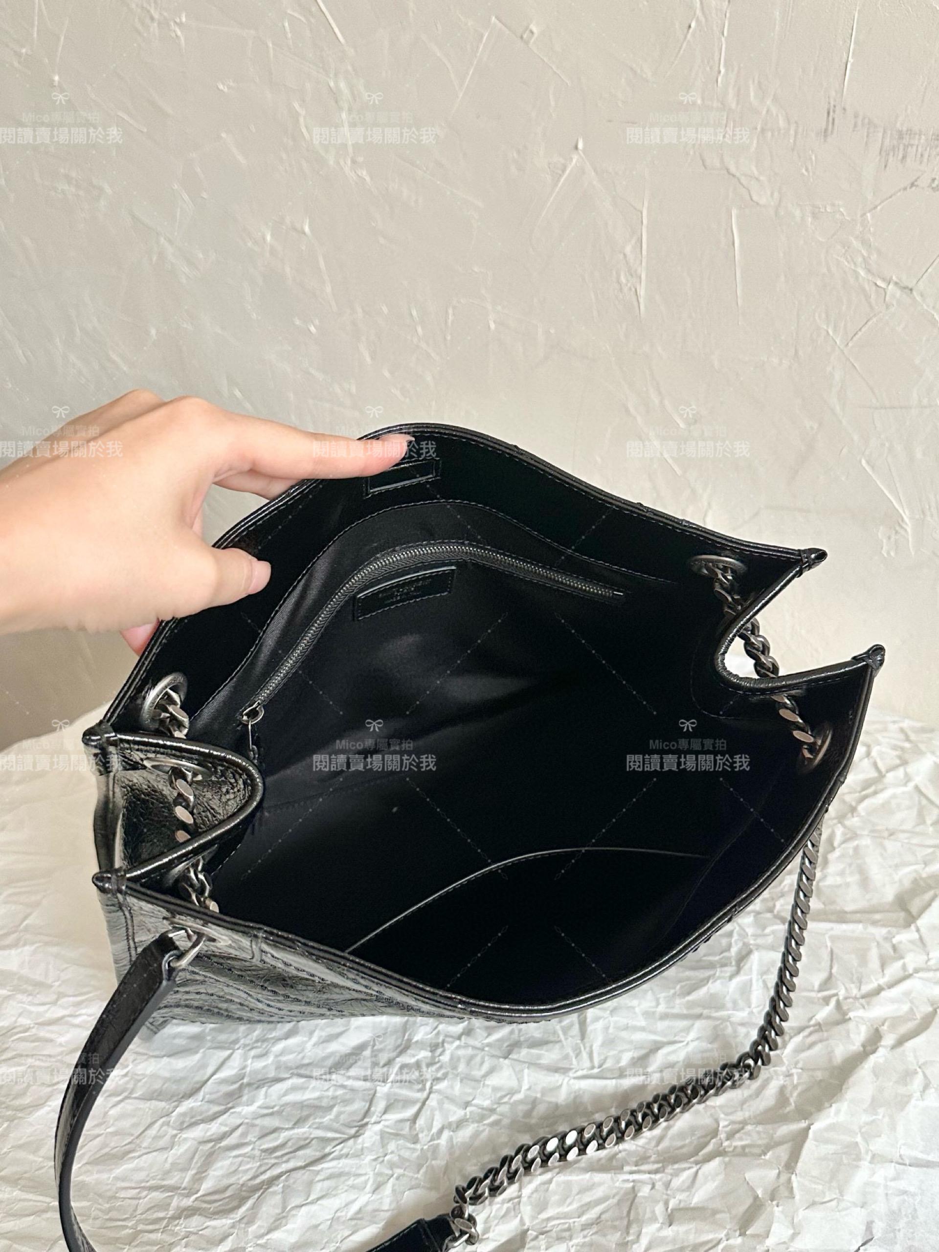 YSL 聖羅蘭 so black Niki購物袋 中號油蠟黑 33Cm 妥妥的通勤包 媽媽包