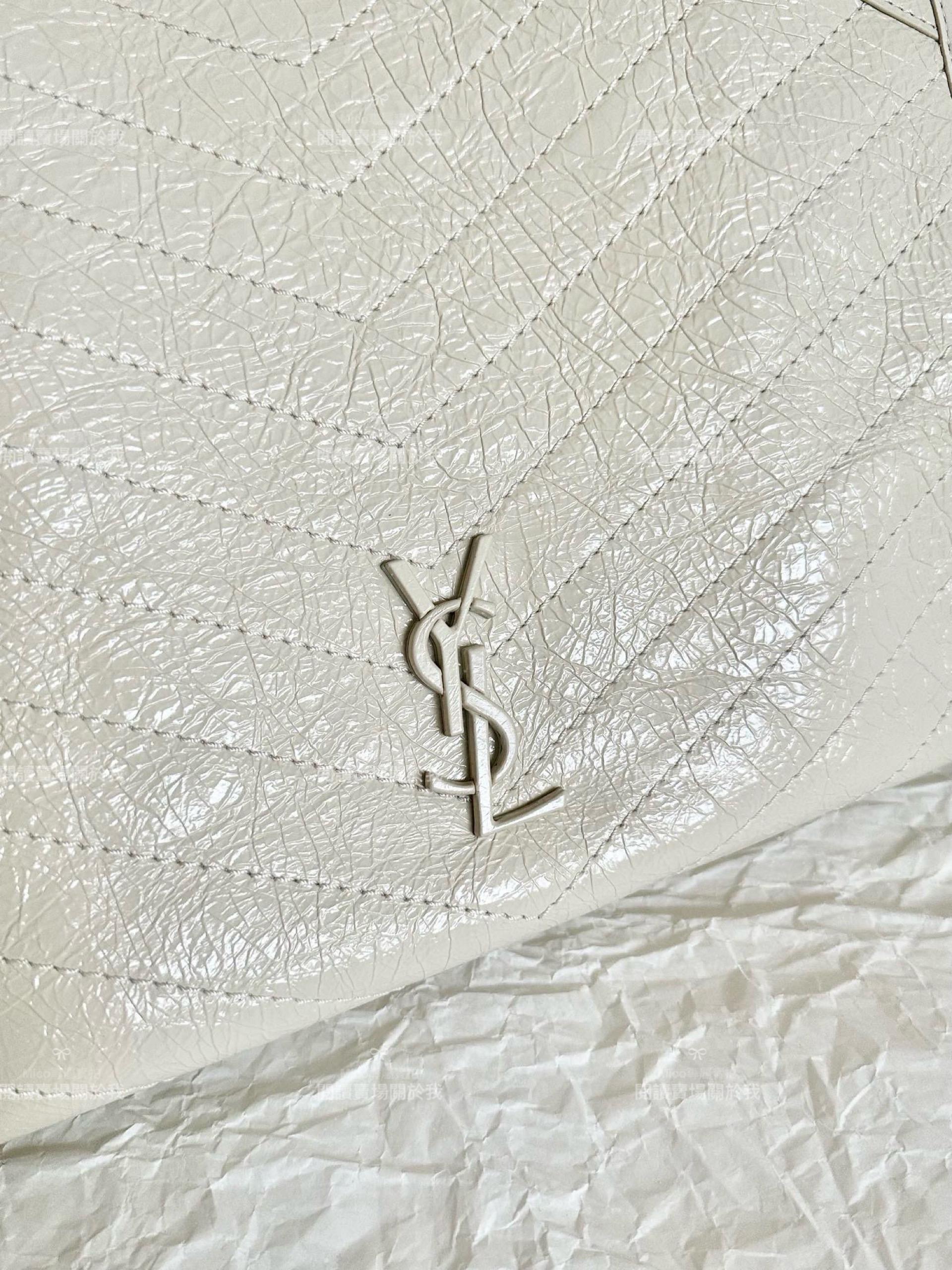 YSL 聖羅蘭 Niki購物袋 中號 奶白色 銀鍊 33Cm 妥妥的通勤包 媽媽包