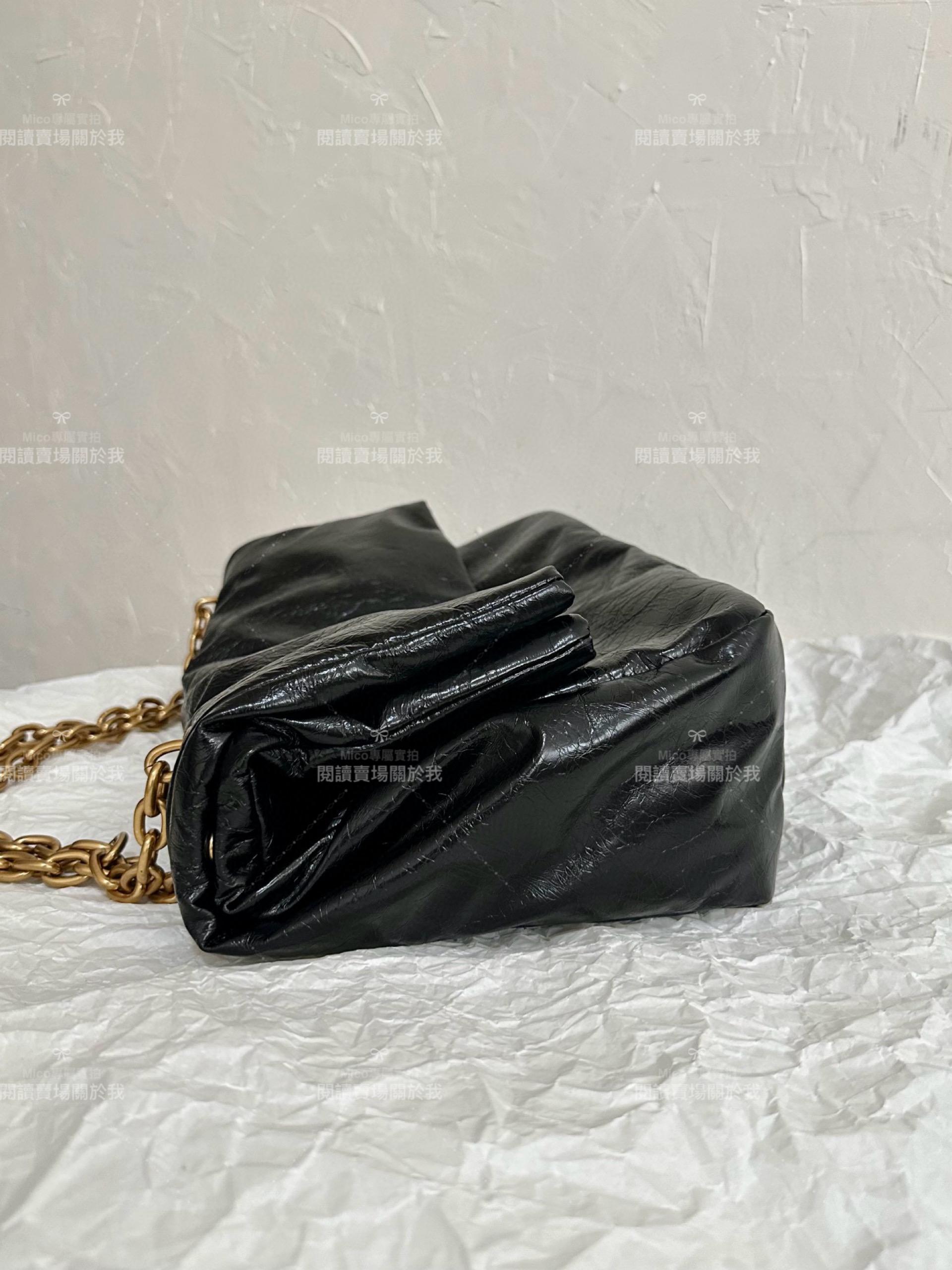 Balenciaga 巴黎世家 monaco蓬蓬包/枕頭包 黑金中號 32.5cm