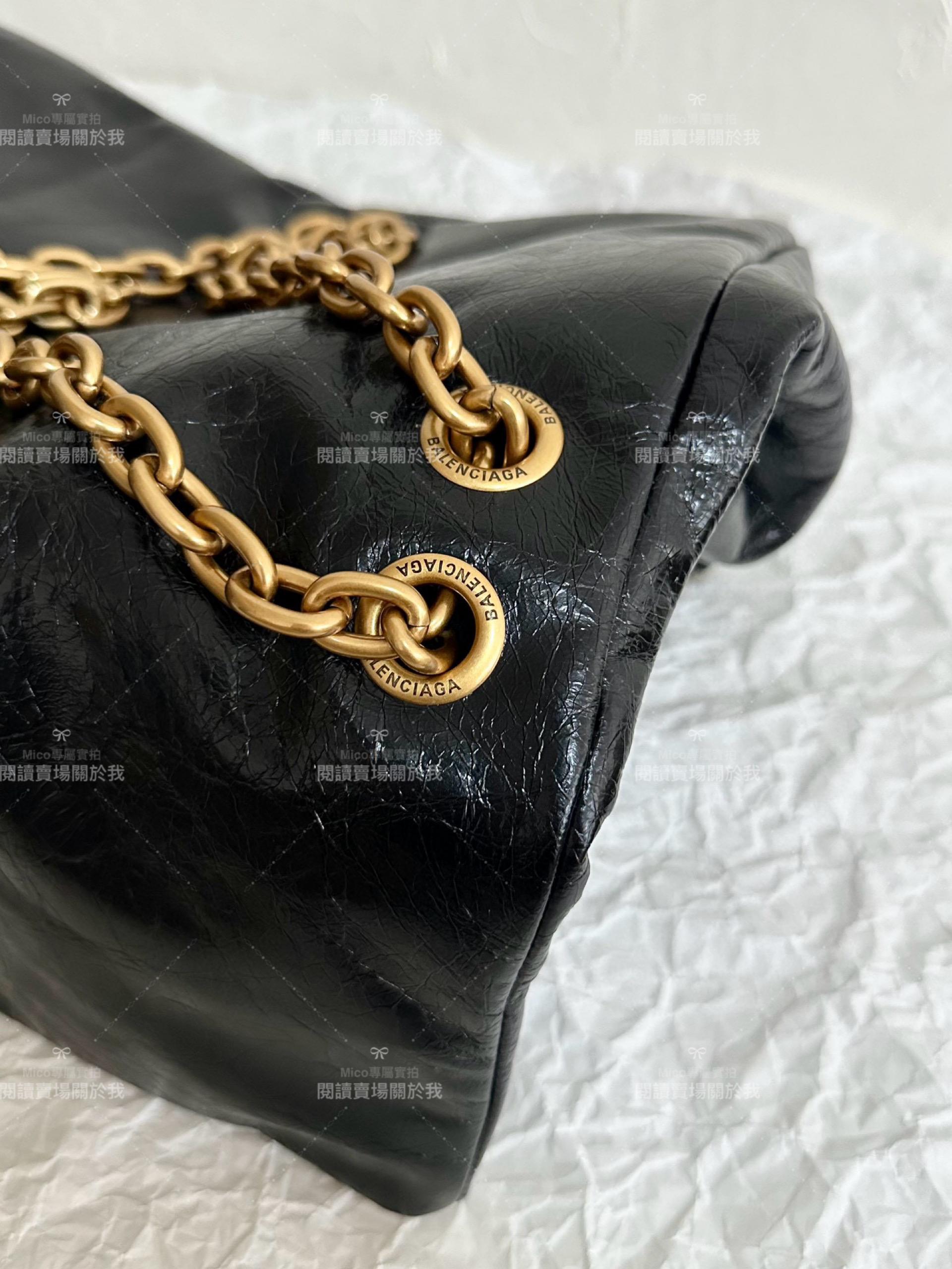 Balenciaga 巴黎世家 monaco蓬蓬包/枕頭包 黑金中號 32.5cm