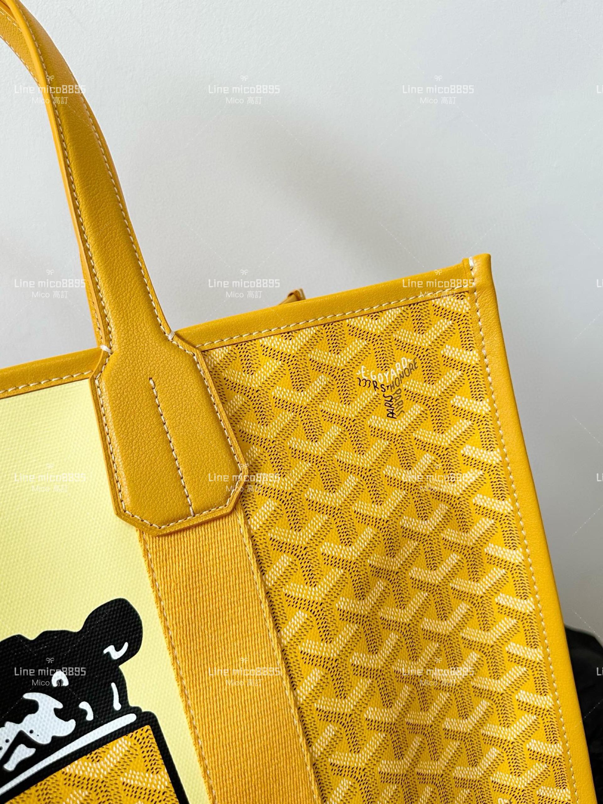 Goyard villette tote彩繪法鬥🐶托特包 黃色 寵物包/通勤包/大包 45cm