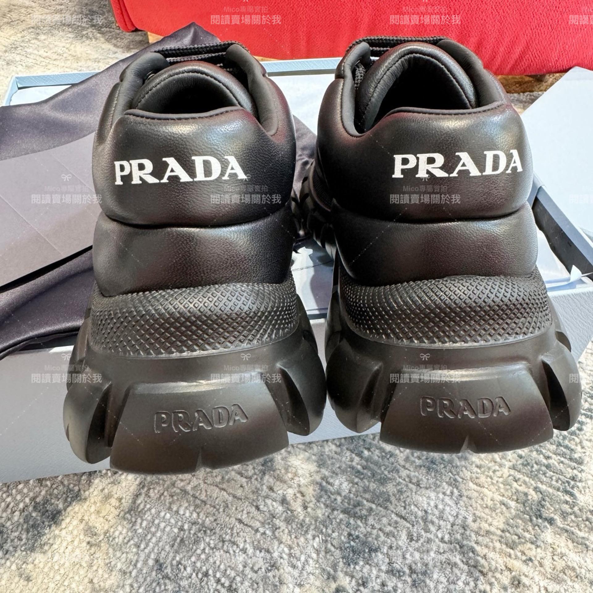 PRADA 黑色 羊皮材質麵包鞋 胖丁鞋 35-39