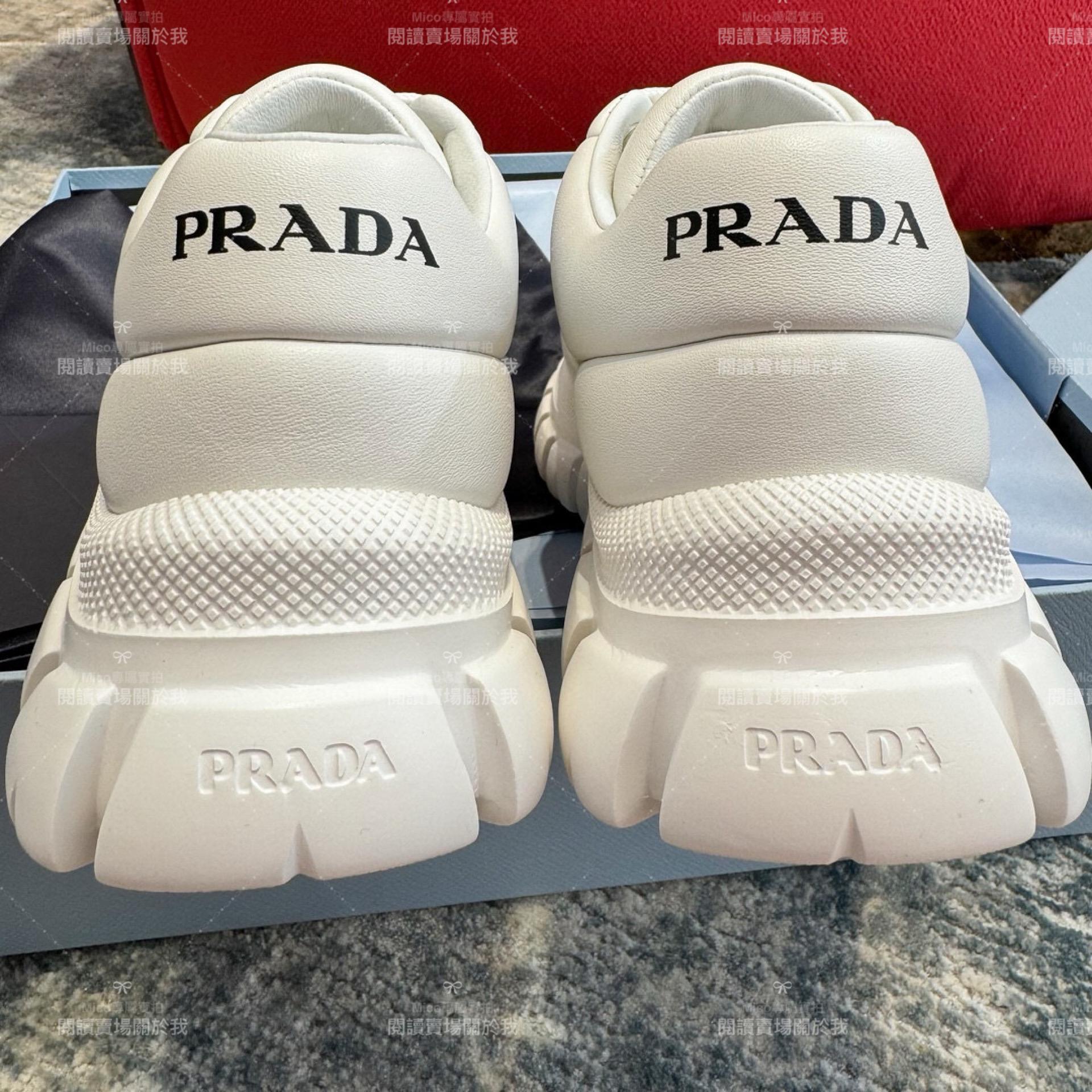 PRADA 白色 羊皮材質麵包鞋 胖丁鞋 35-39