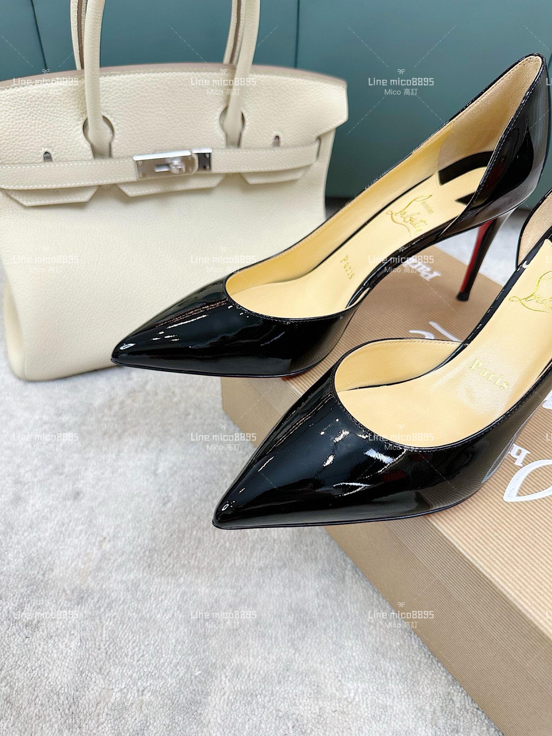 Christian Louboutin 經典側空黑色漆皮高跟鞋 紅底鞋 跟高8.5cm 35-40