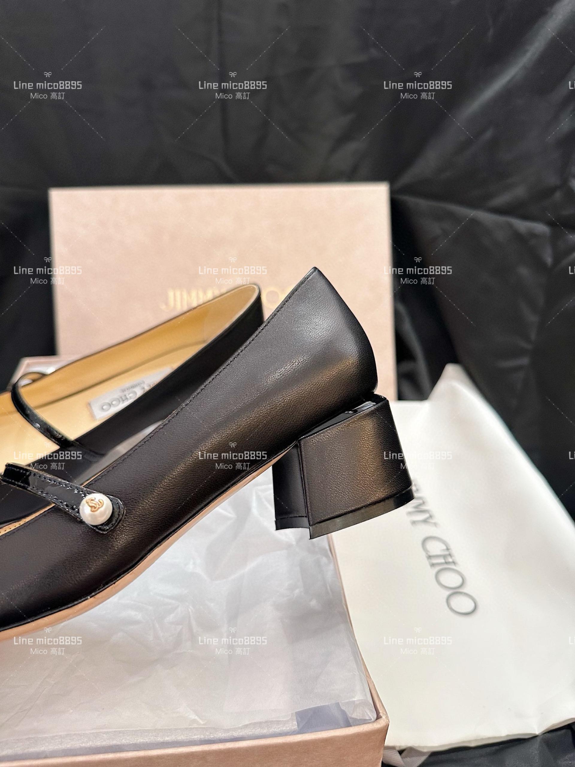 JIMMY CHOO 漆皮拼皮瑪莉珍跟鞋 娃娃鞋 4..5cm 35-40