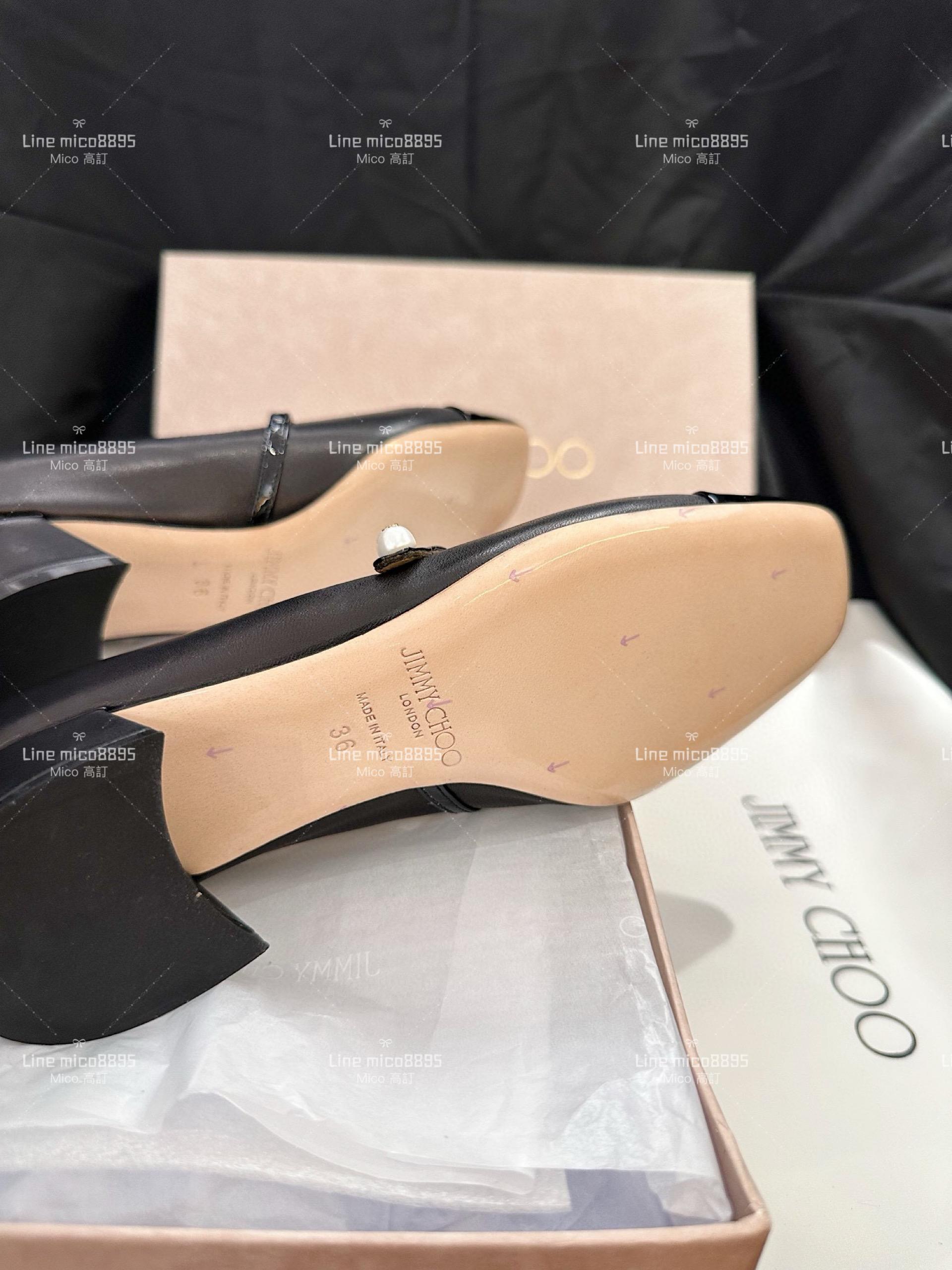 JIMMY CHOO 漆皮拼皮瑪莉珍跟鞋 娃娃鞋 4..5cm 35-40