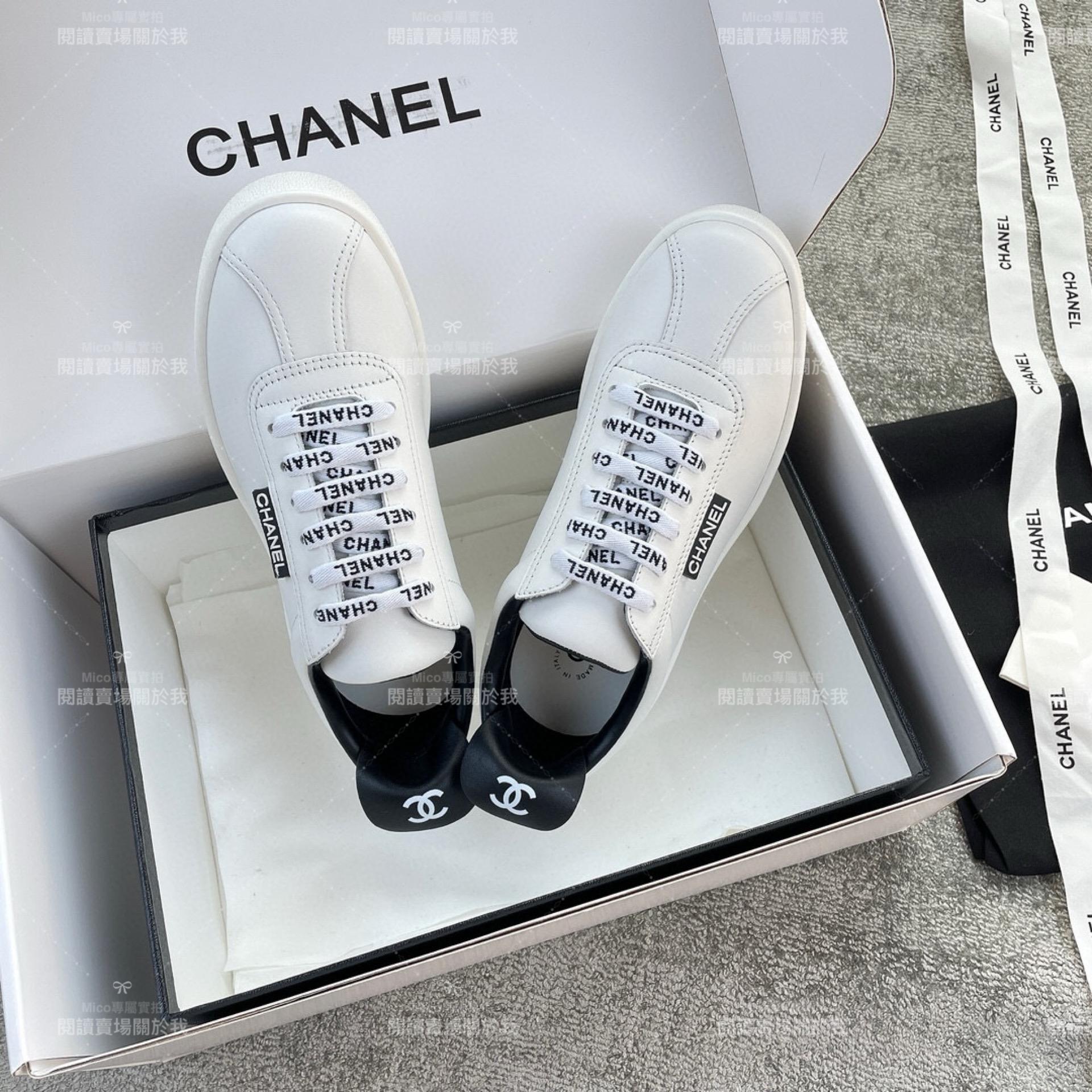 經典中的經典 CHANEL Sneaker小白鞋 字母鞋帶小白鞋 35-40