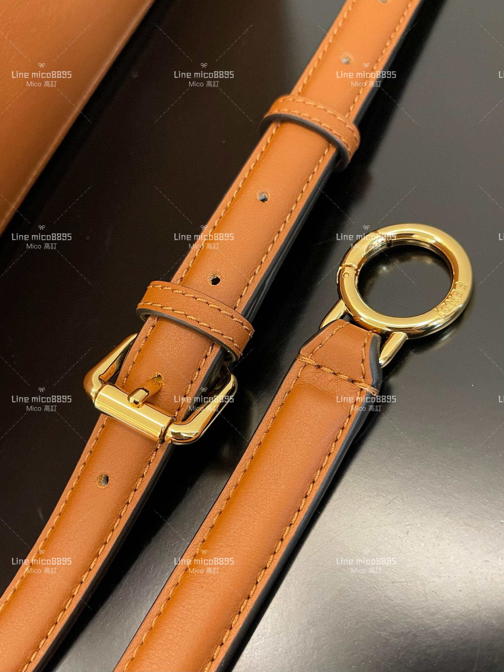 Fendi 芬迪 全新大號 焦糖色 peekaboo 風琴包/梯形包 33cm