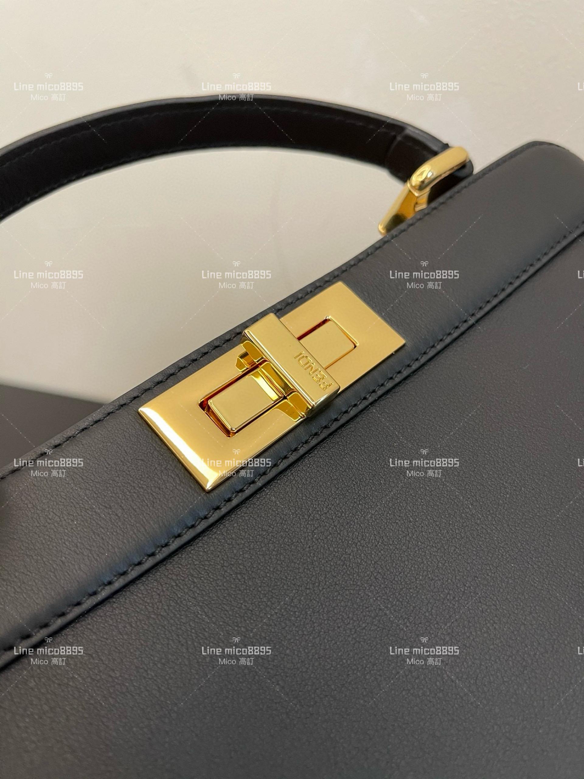 Fendi 芬迪 全新大號 黑色 peekaboo 風琴包/梯形包 33cm