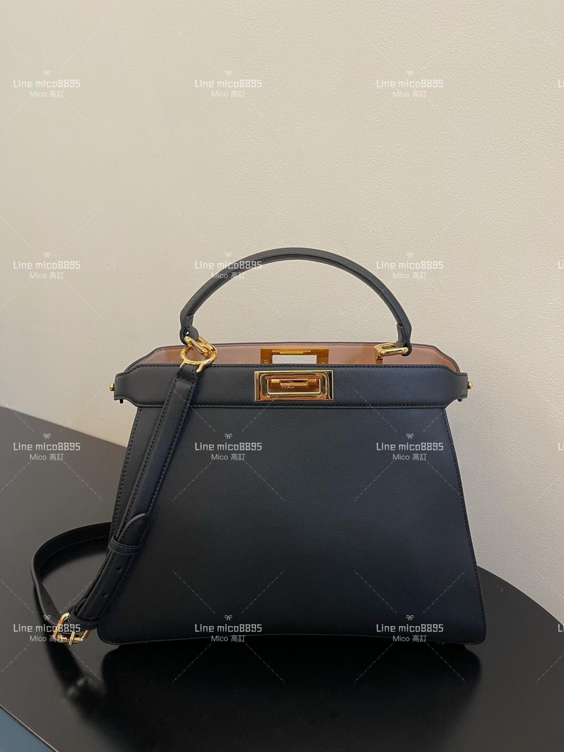 Fendi 芬迪 全新大號 黑色 peekaboo 風琴包/梯形包 33cm