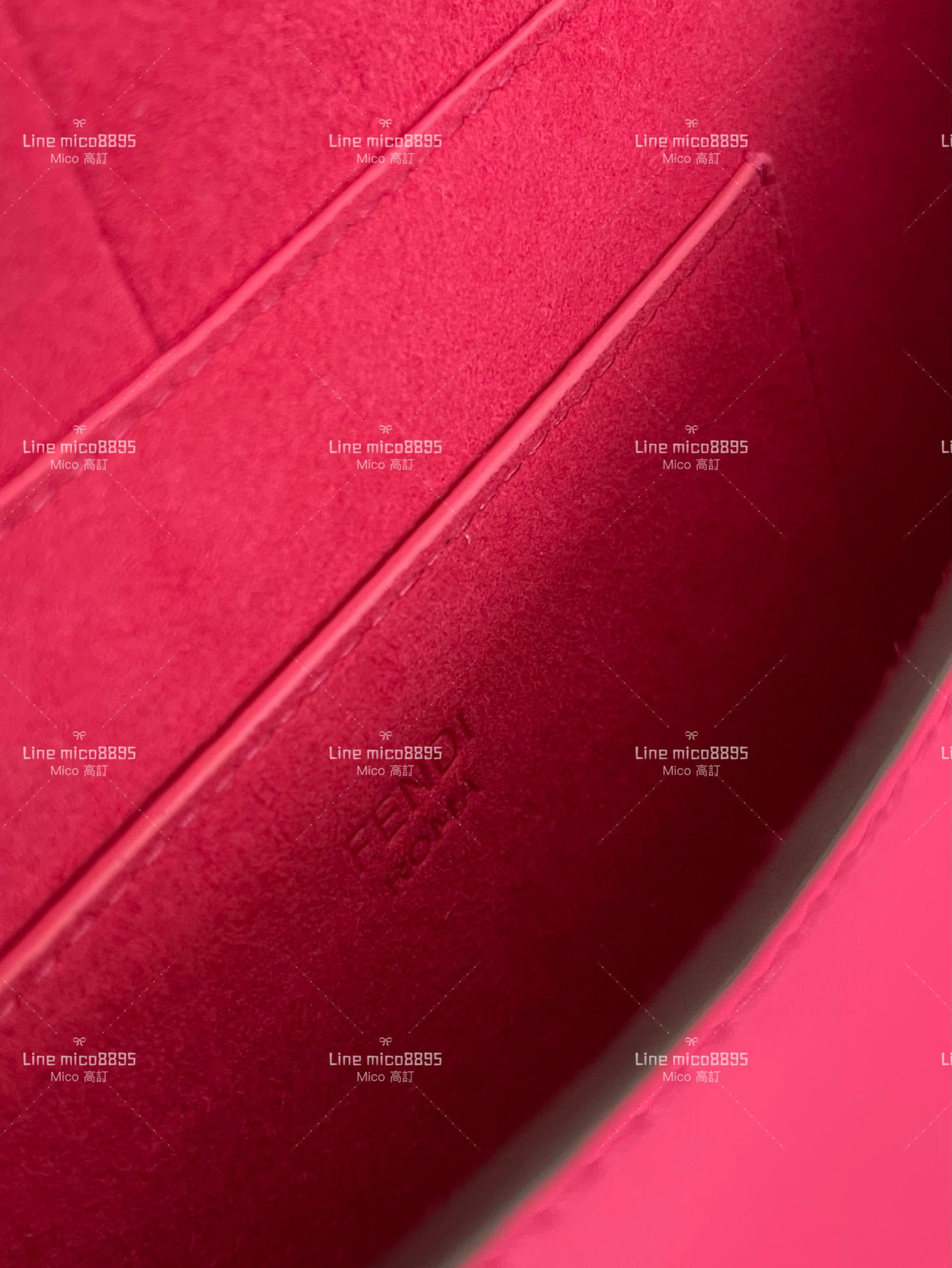 Fendi 中號/玫紅色 C'mon復古馬鞍包 Cmon馬提包 肩帶可以斜背、手挎、腋下 25cm