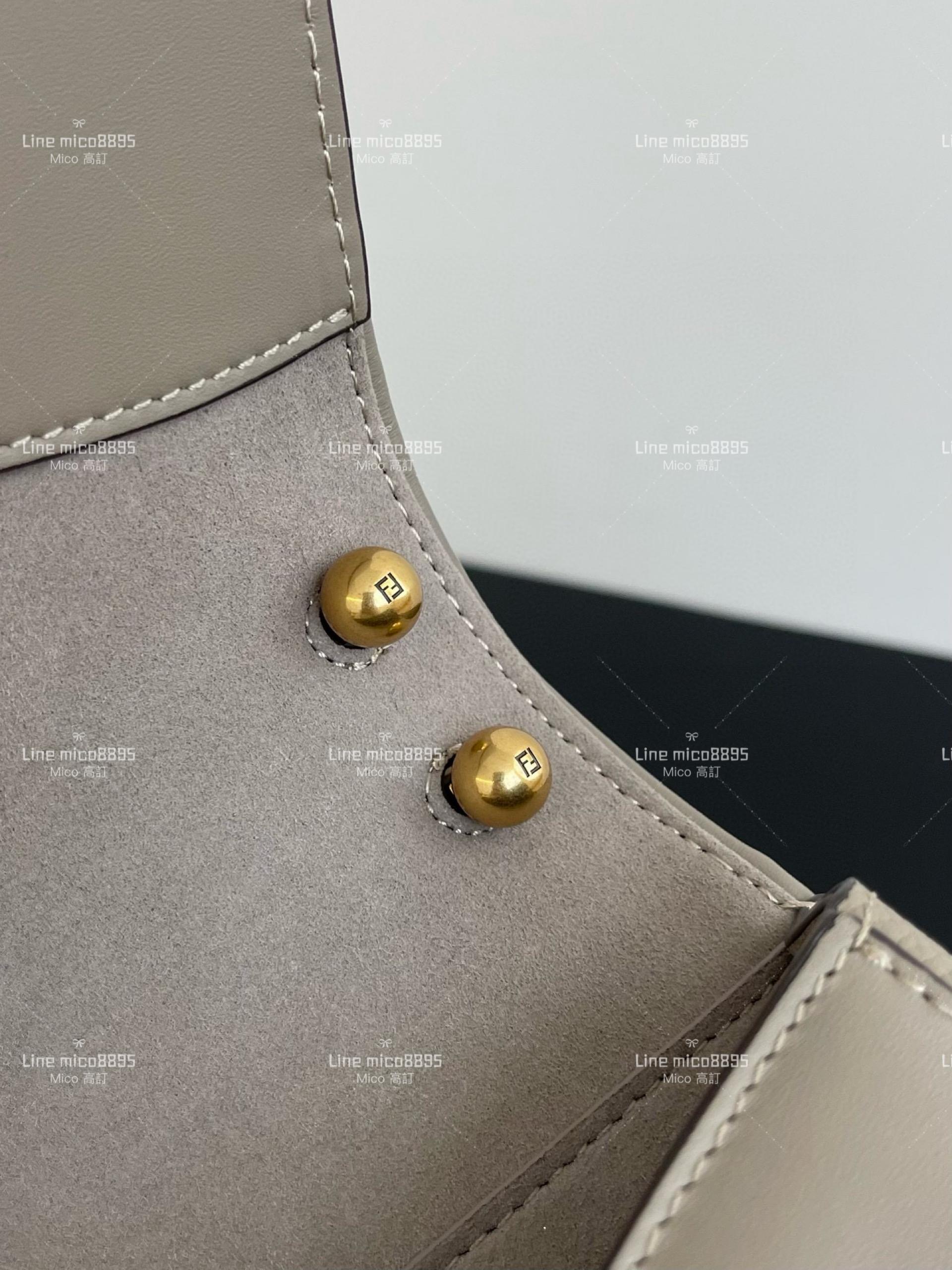 Fendi 中號/斑鳩灰 C'mon復古馬鞍包 Cmon馬提包 肩帶可以斜背、手挎、腋下 25cm