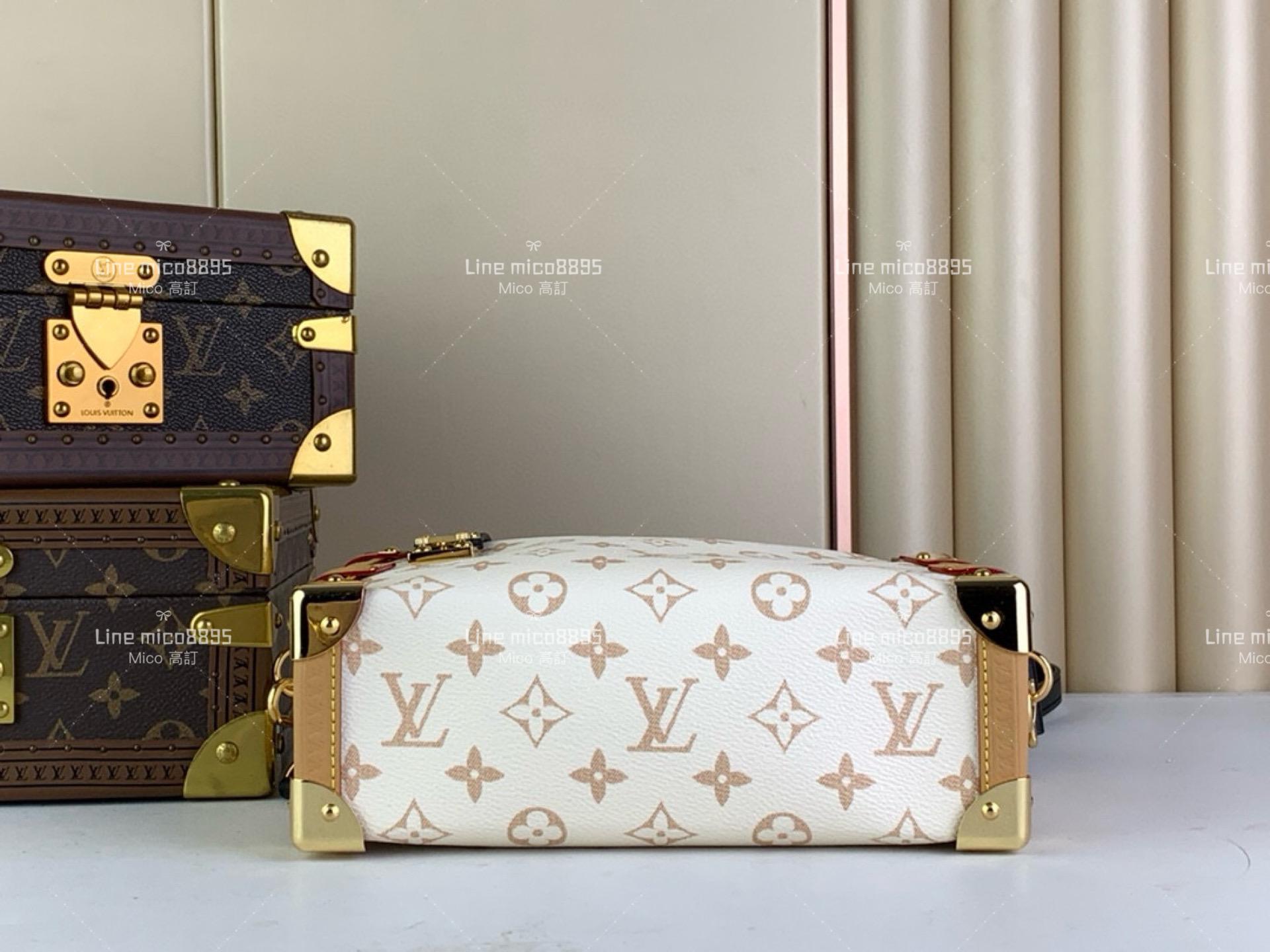 LV SIDE TRUNK 手袋 盒子包 軟盒子 白花 21cm