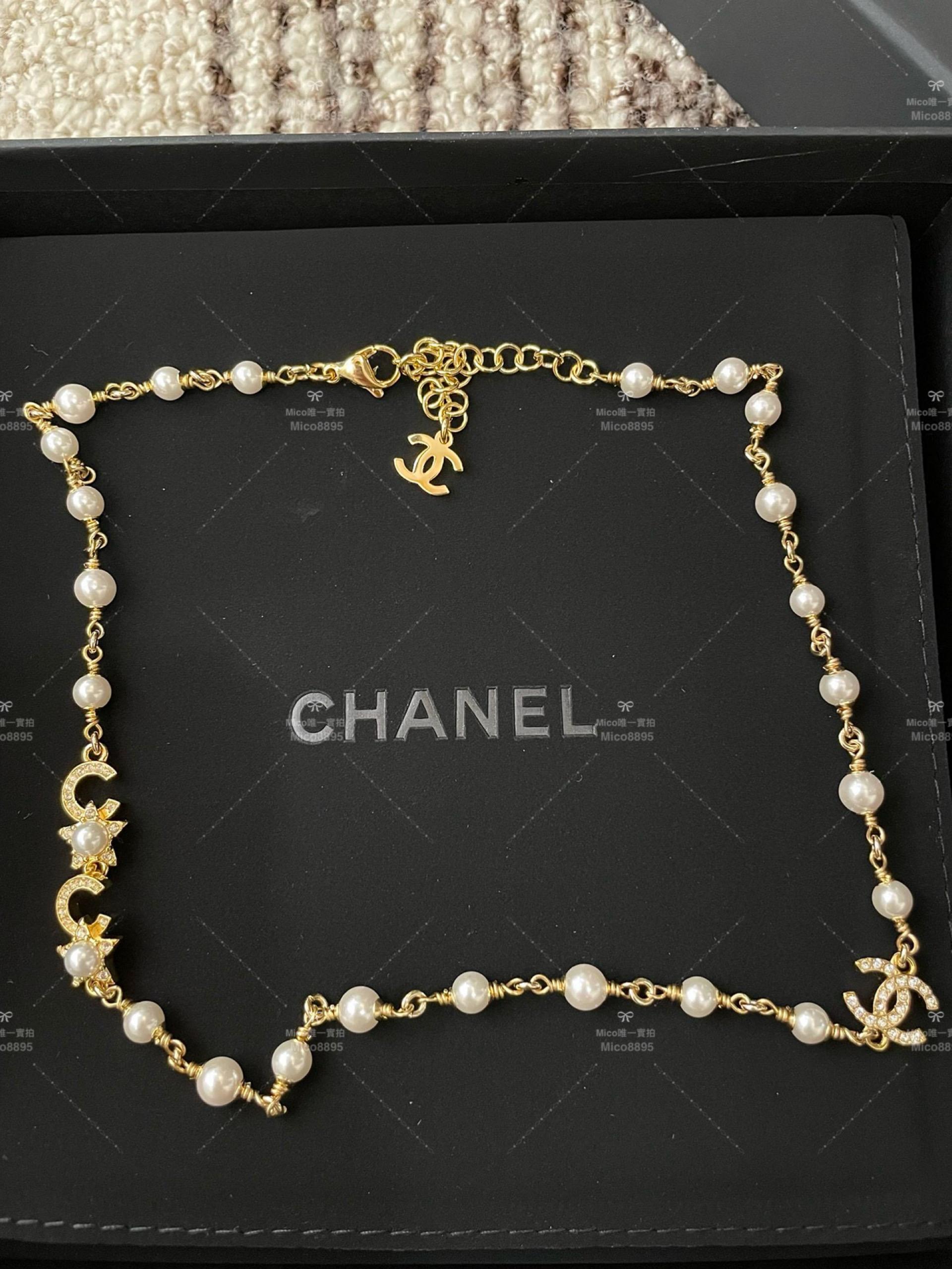 CHANEL 星星珍珠項鍊