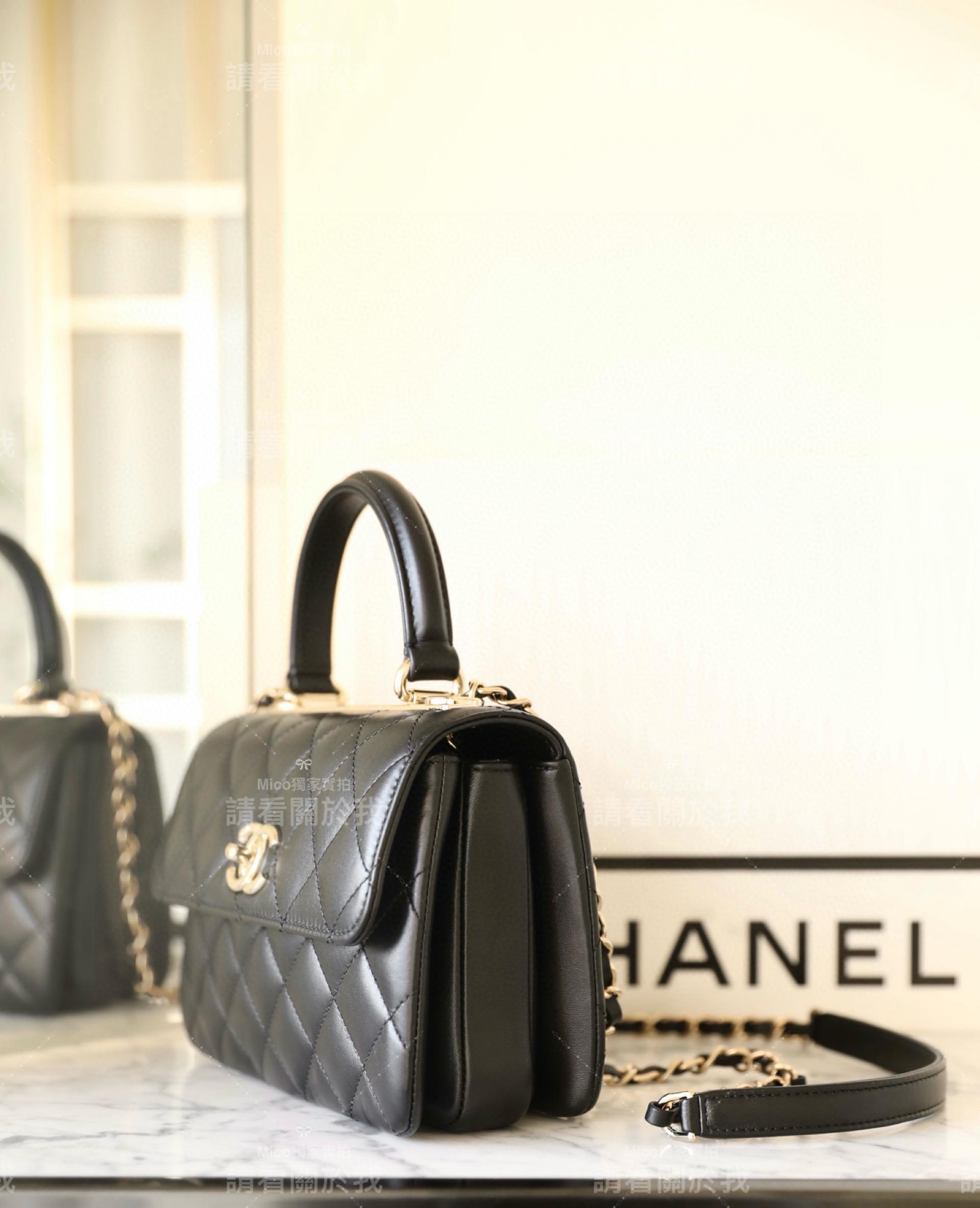 CHanel 24早春Trendy CC 小號黑色♥手提包 小羊皮 20cm