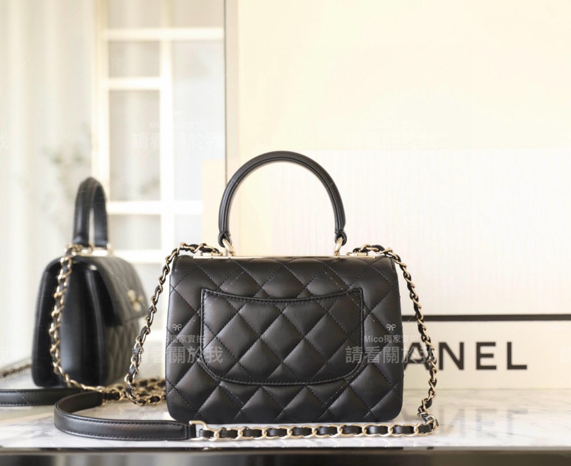 CHanel 24早春Trendy CC 小號黑色♥手提包 小羊皮 20cm