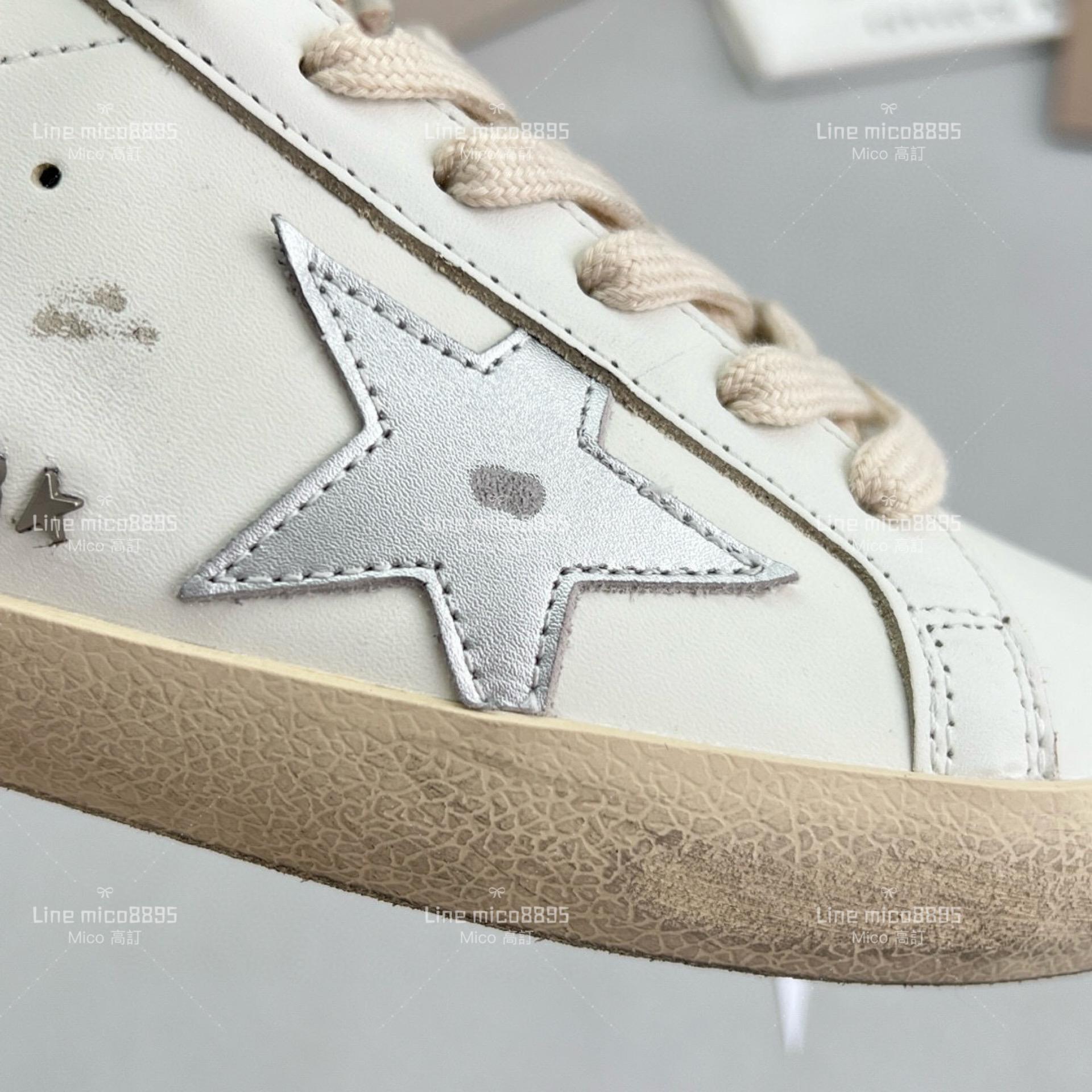 Golden Goose Deluxe Brand  Snerkers系列小脏鞋（樱花粉尾配银色的星星） 35-40