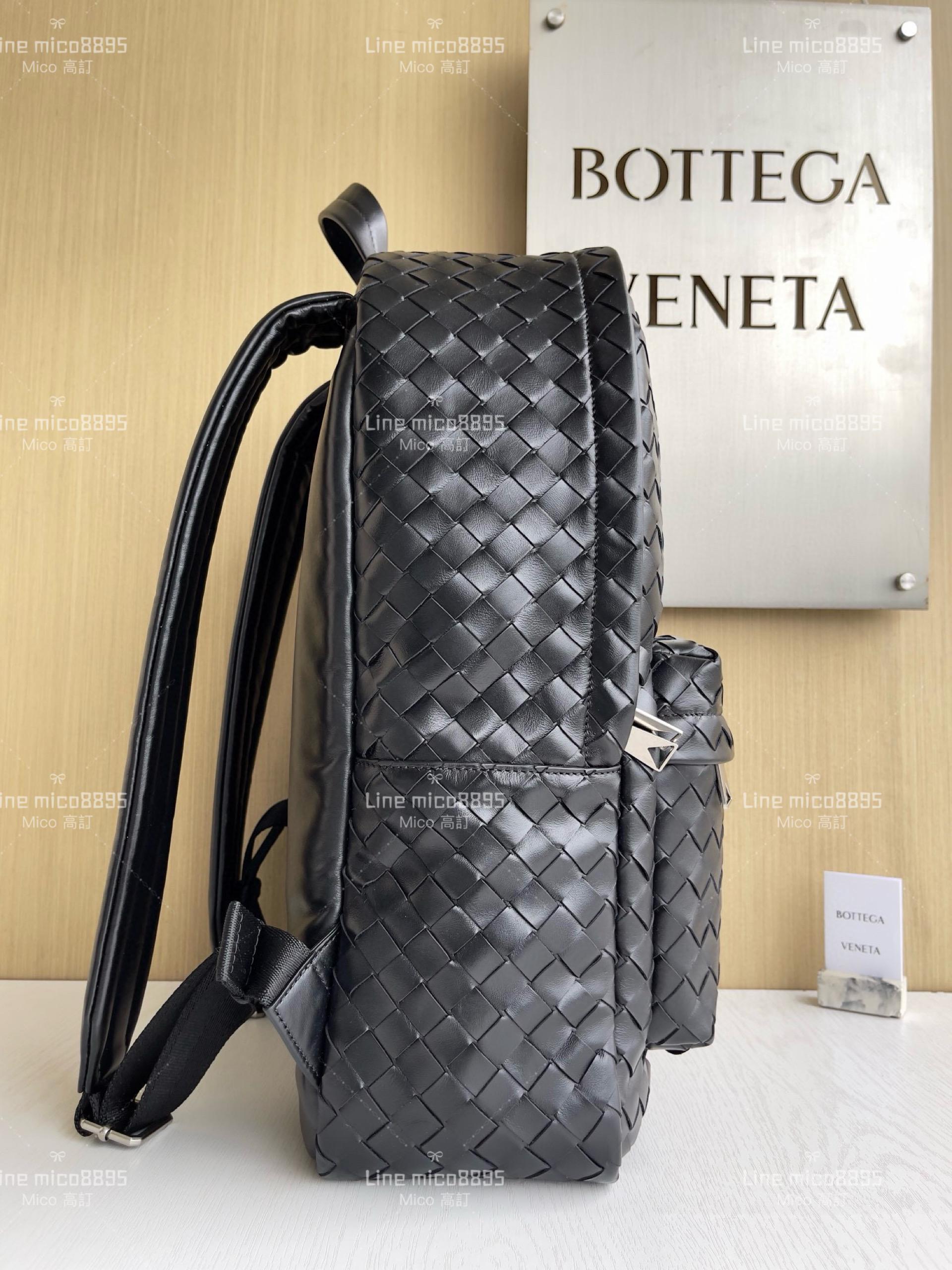 BV 黑色中號 Intrecciato編織皮革背包 Backpack雙肩包 背包 30*46
