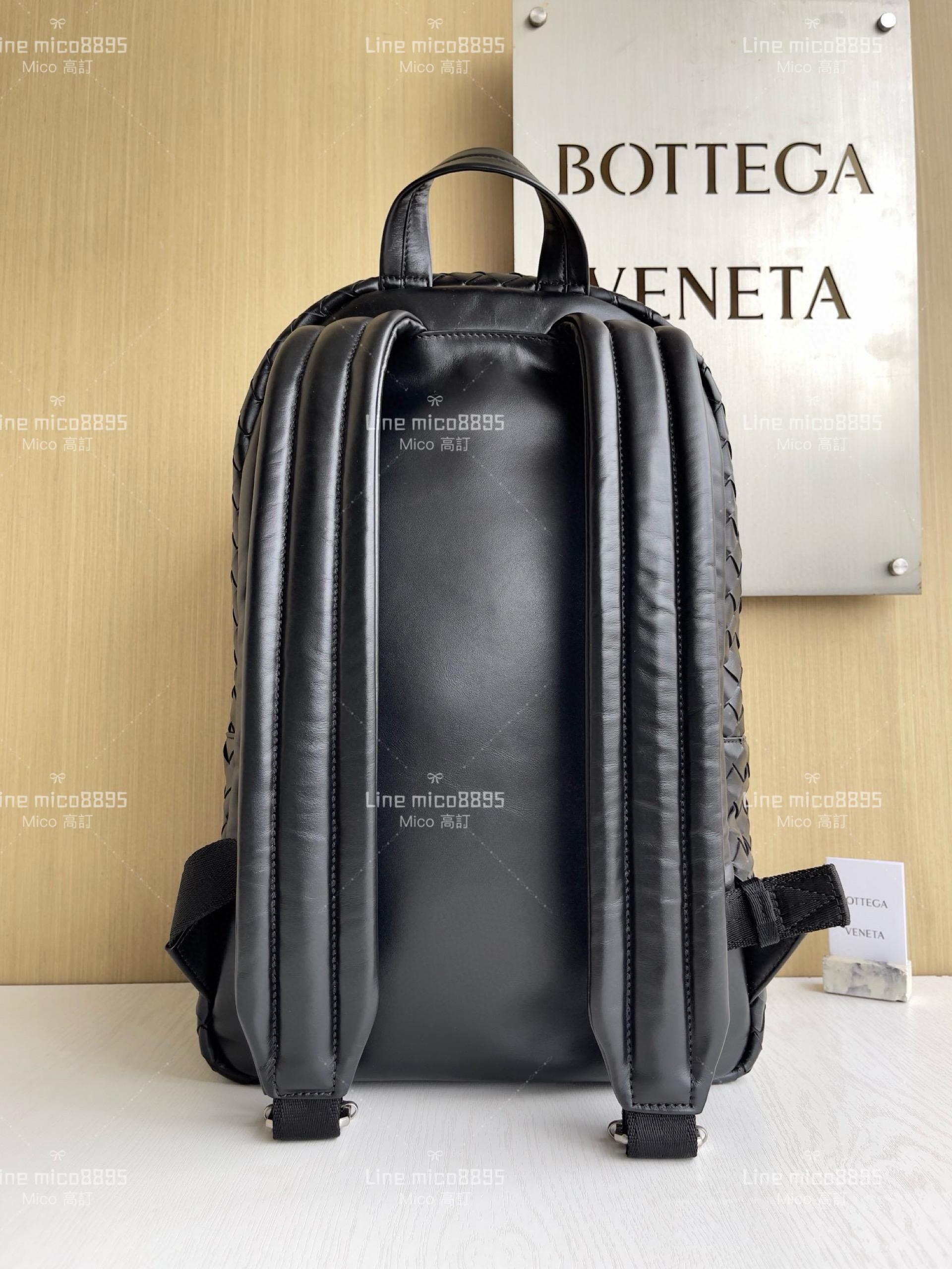 BV 黑色中號 Intrecciato編織皮革背包 Backpack雙肩包 背包 30*46