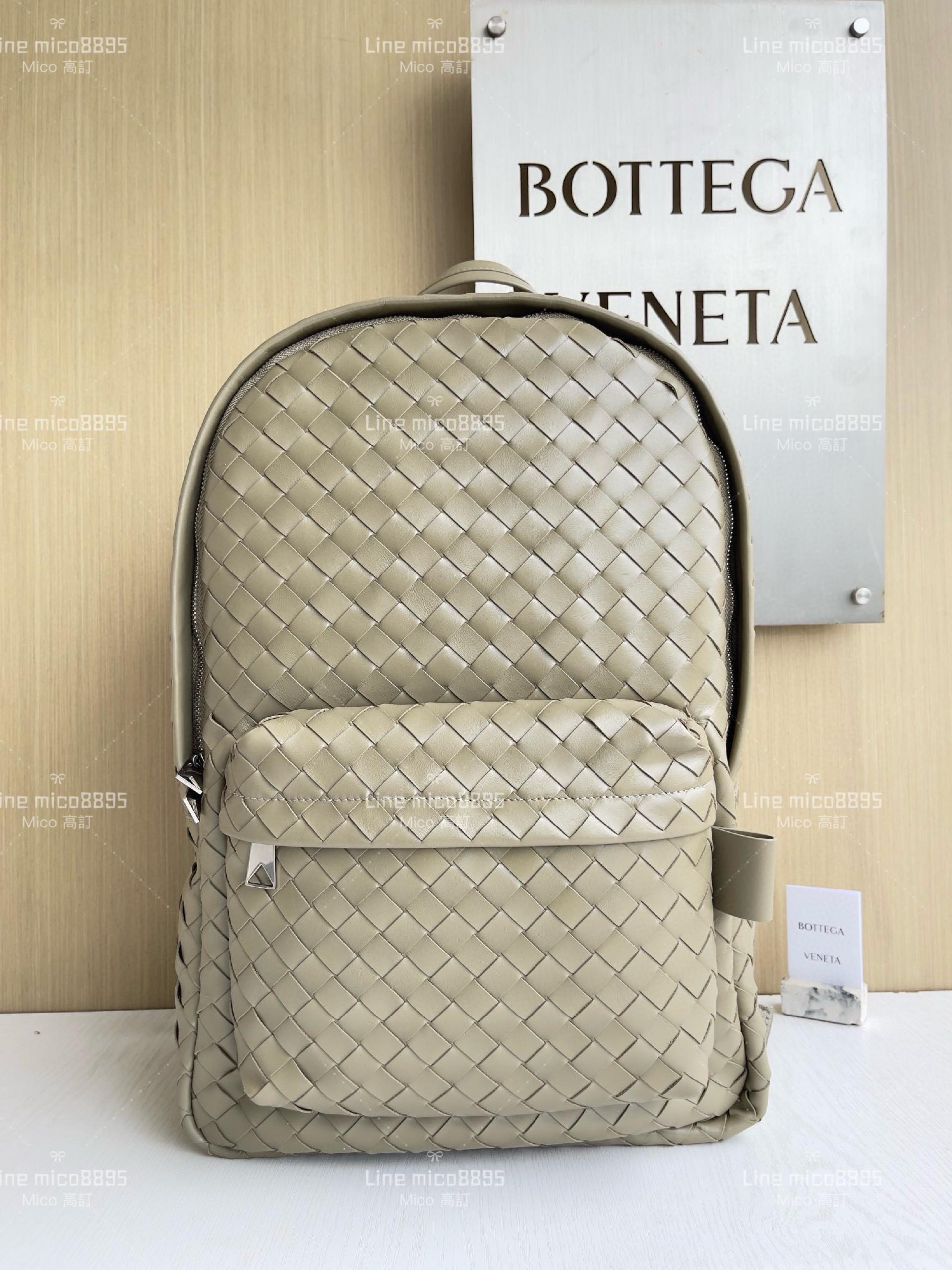 BV 灰褐色中號 Intrecciato編織皮革背包 Backpack雙肩包 背包 30*46