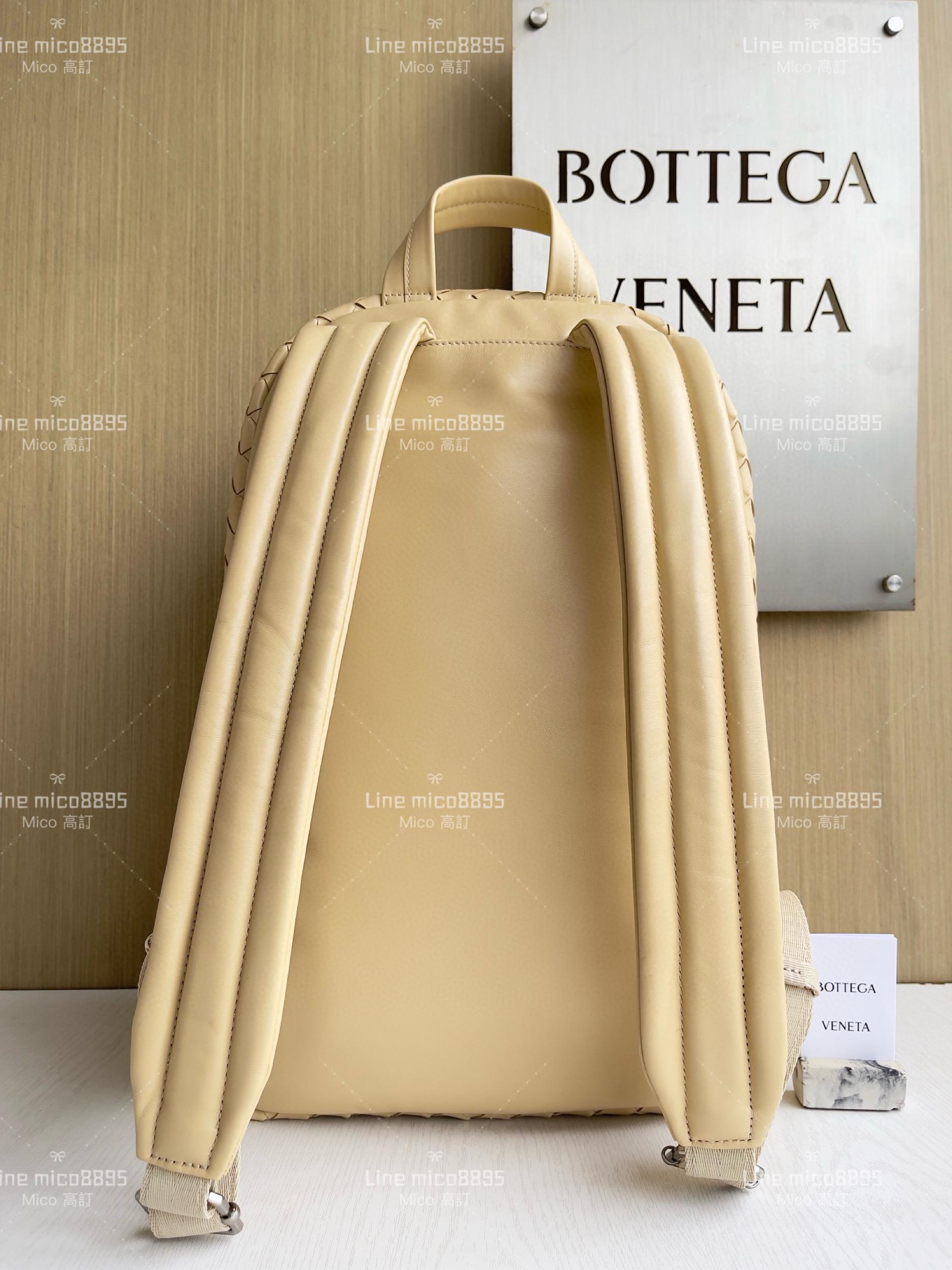 BV 燕麥色中號 Intrecciato編織皮革背包 Backpack雙肩包 背包 30*46