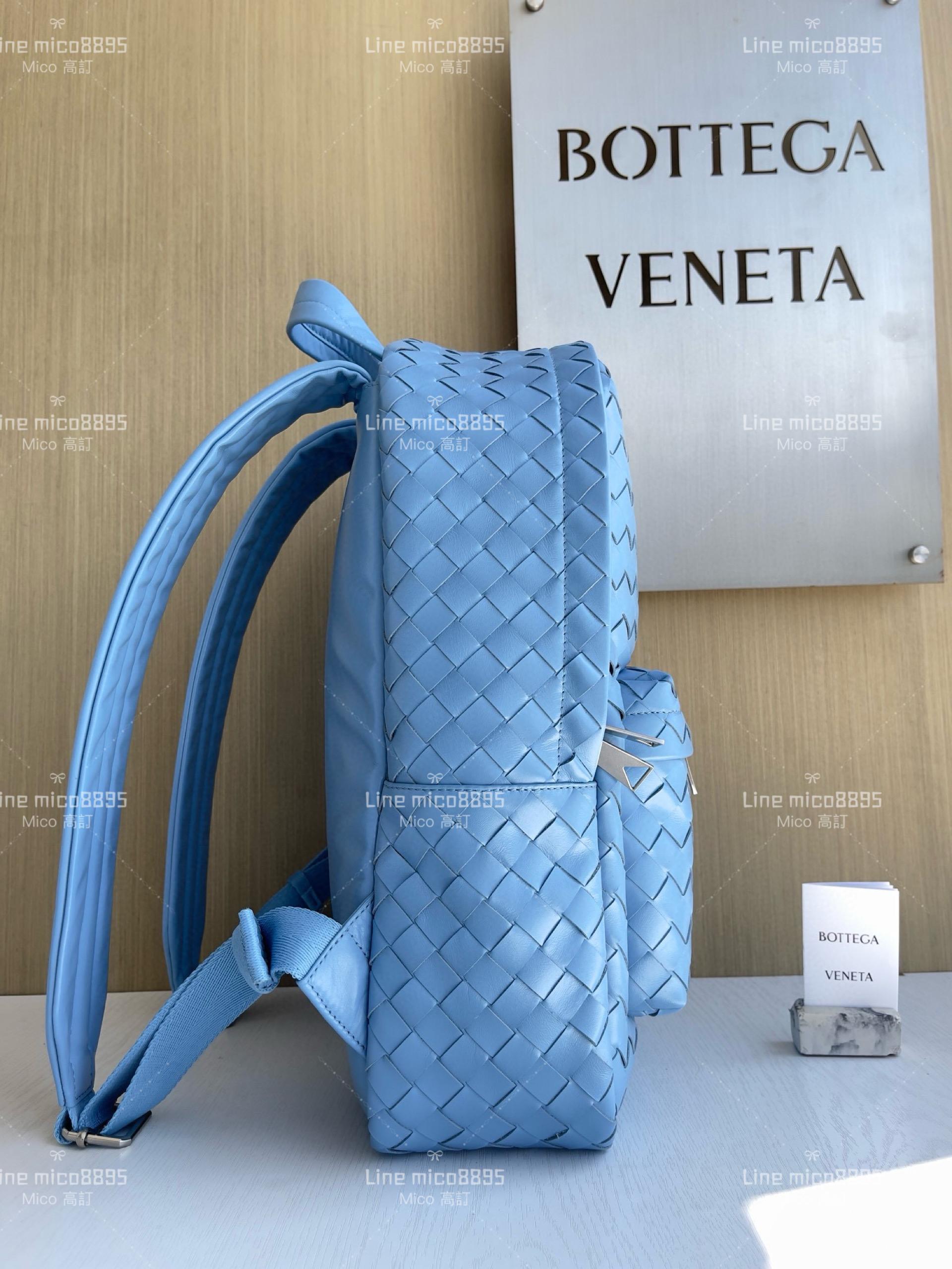 BV 小號 颶風藍 Intrecciato編織皮革背包 Backpack雙肩包 背包 尺寸：28*15*41