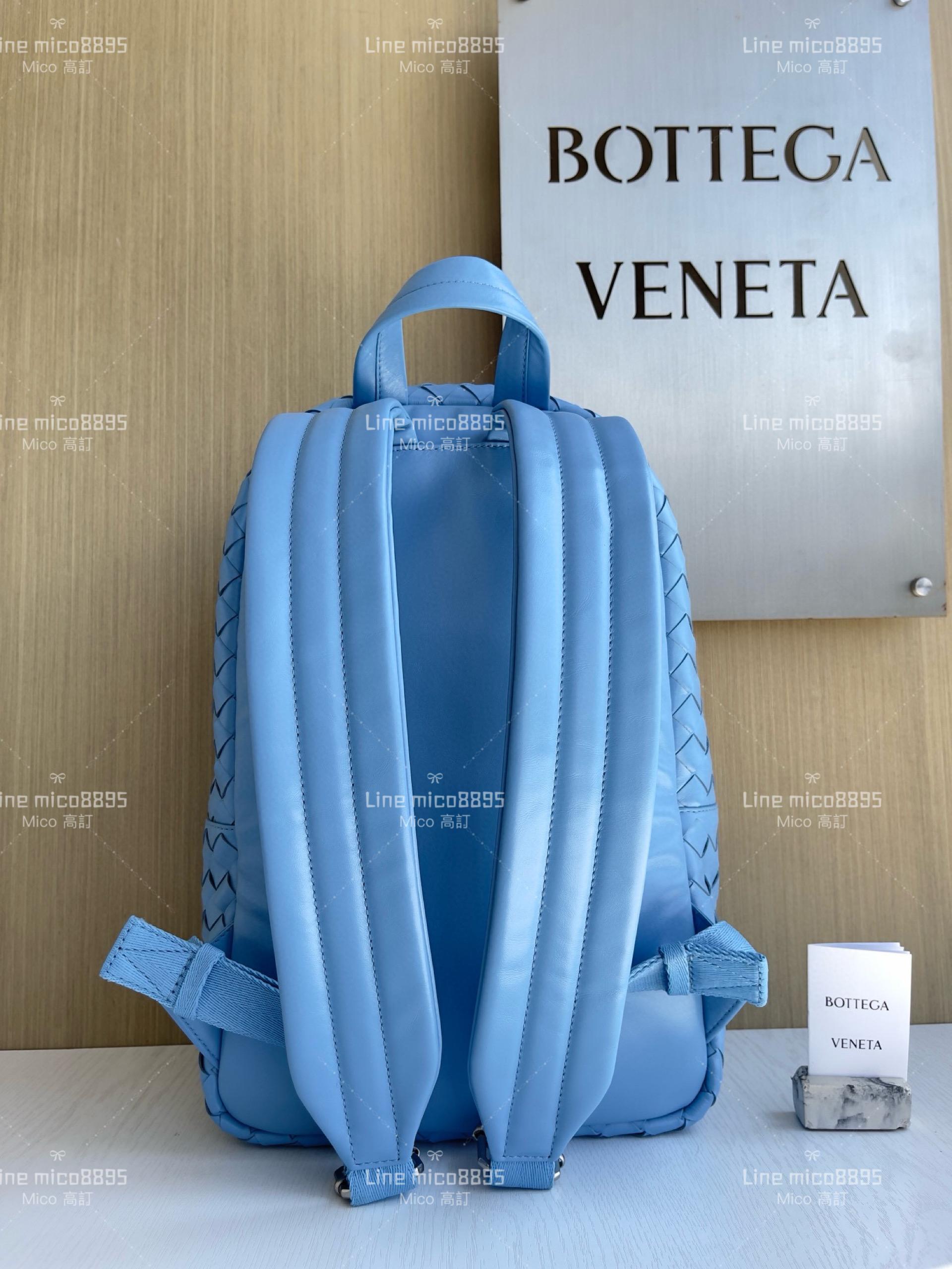 BV 小號 颶風藍 Intrecciato編織皮革背包 Backpack雙肩包 背包 尺寸：28*15*41