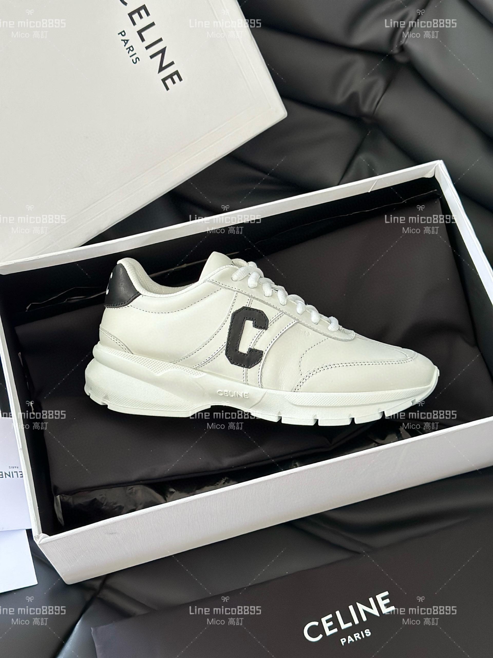 Celine 24早春新款老爹鞋小白鞋 35-40 黑x白