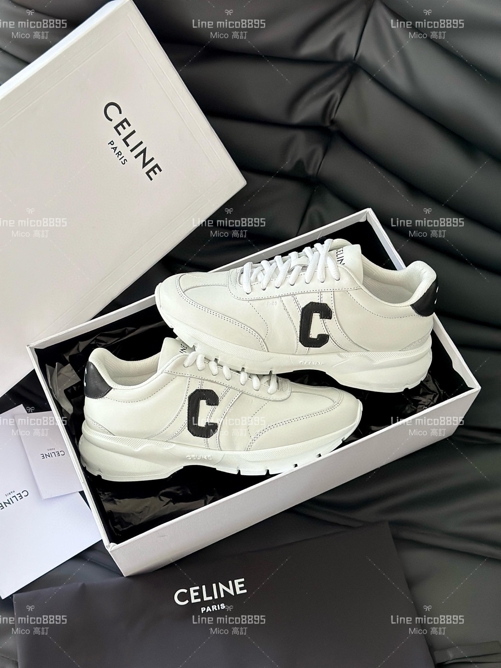 Celine 24早春新款老爹鞋小白鞋 35-40 黑x白