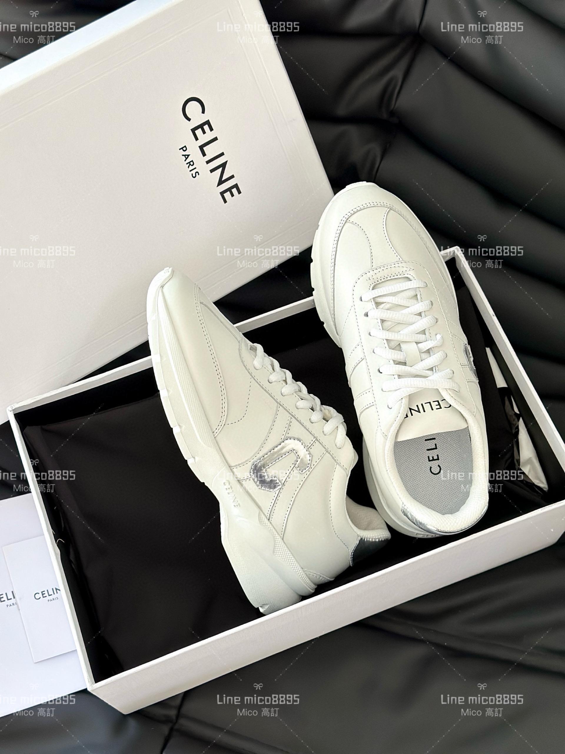 Celine 24早春新款老爹鞋小白鞋 35-40 銀C