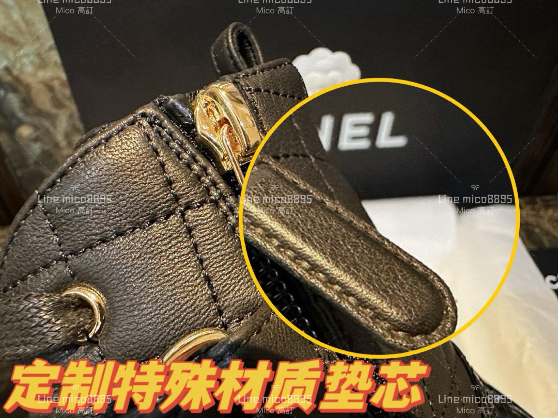 高訂款▫️CHANEL 𝟐𝟑𝐚 經典黑色山羊皮字母機車靴 短靴 35-41