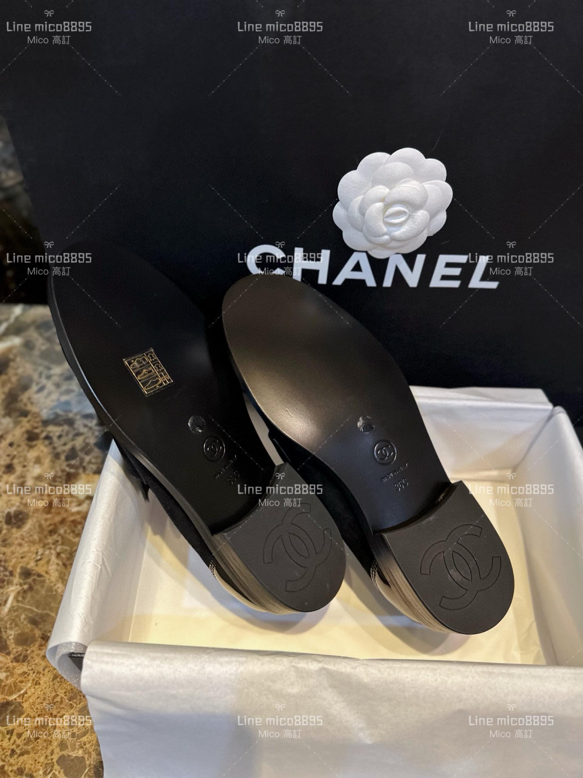 高訂款▫️CHANEL 𝟐𝟐𝐤 黑色漆皮樂福鞋 平底鞋 35-41