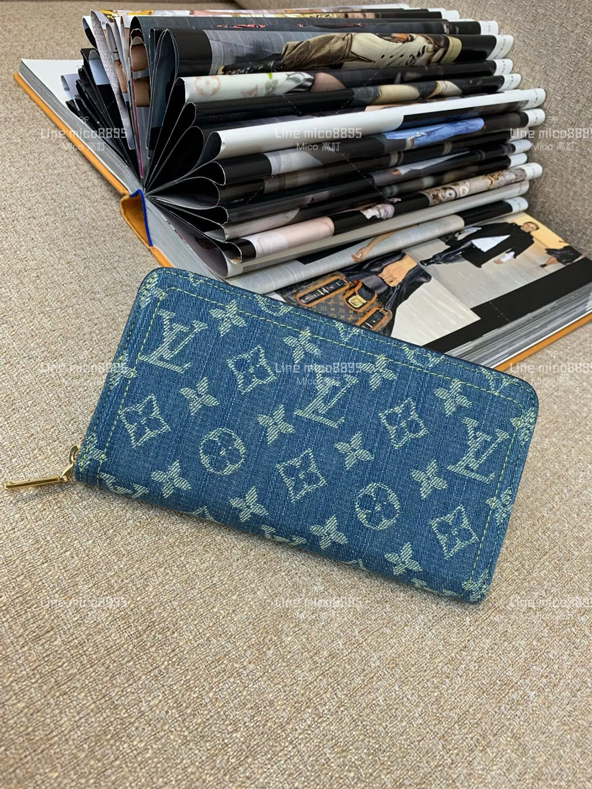 LV 丹寧牛仔 Zippy系列 拉鍊長夾