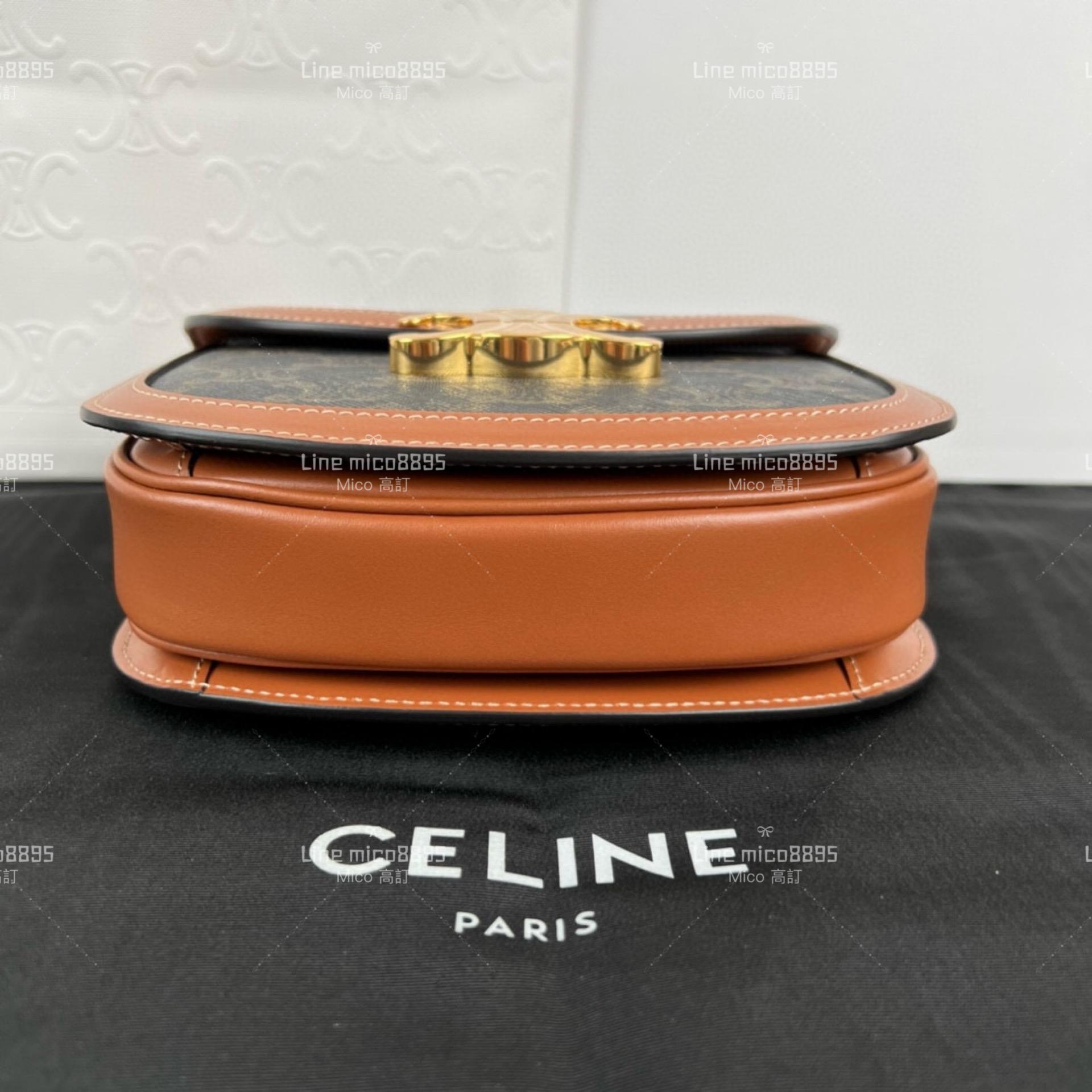 Celine TEEN BESACE TRIOMRHE 標誌印花手袋 郵差包 18cm