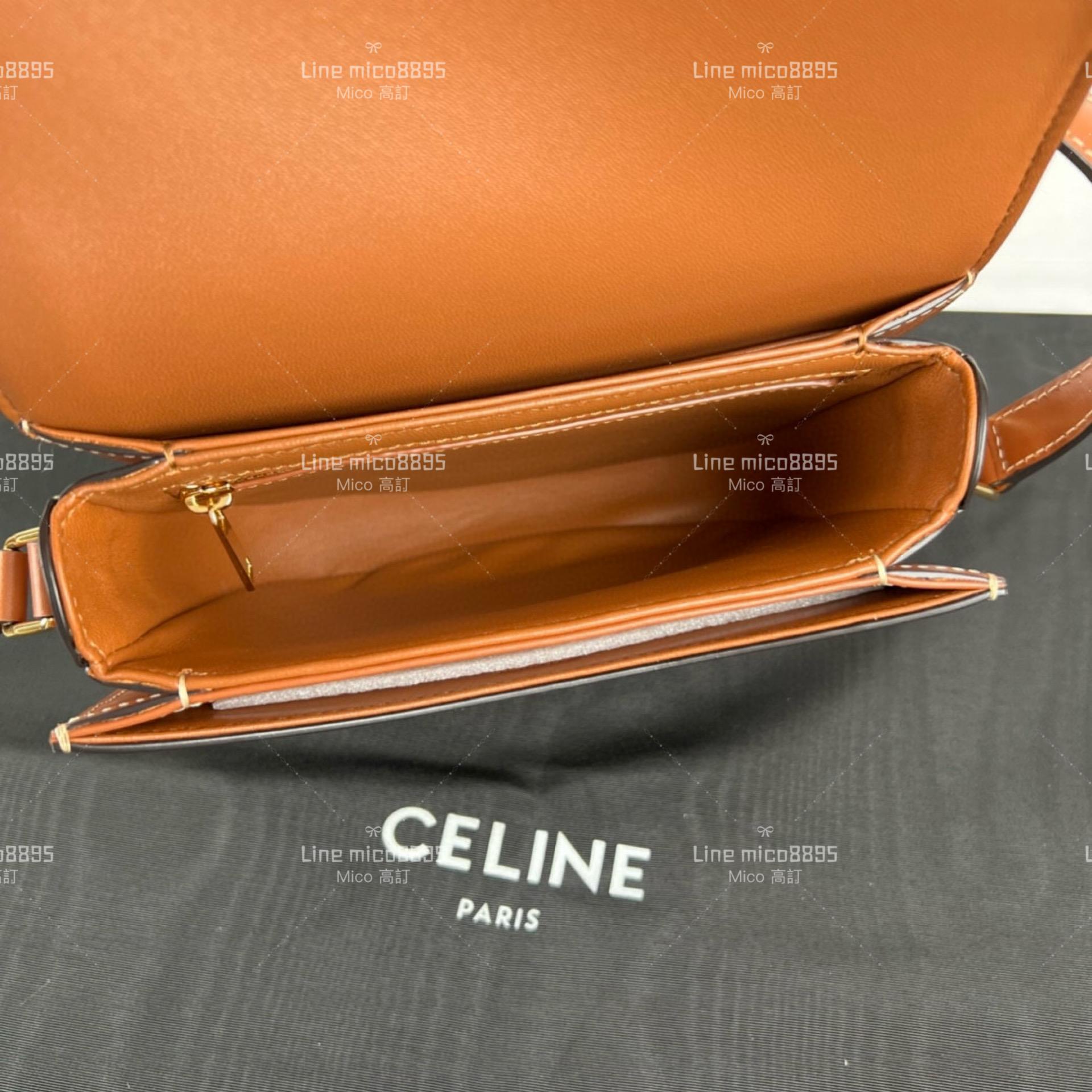 Celine TEEN BESACE TRIOMRHE 標誌印花手袋 郵差包 18cm