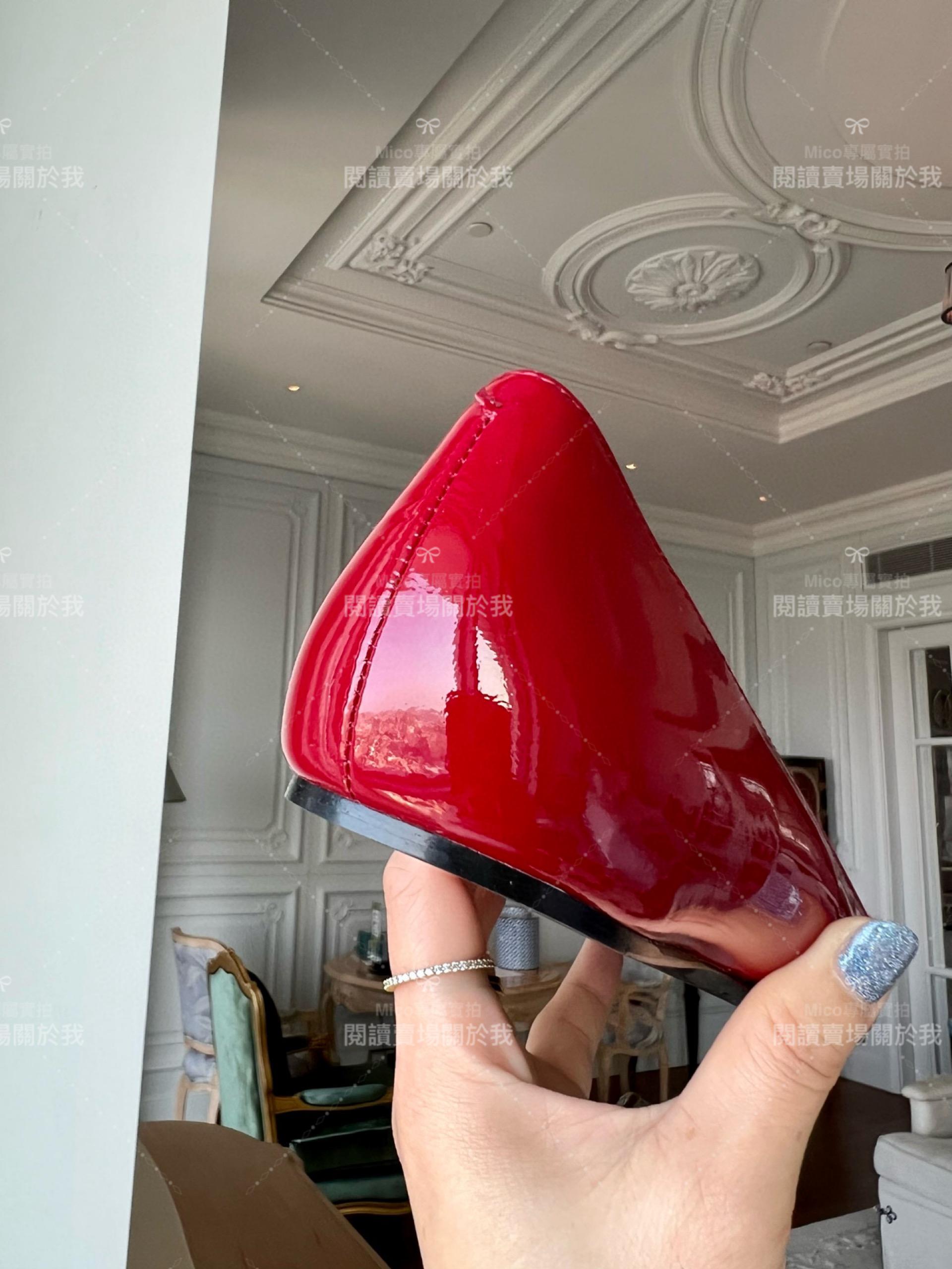 Roger vivier Trompette 正紅色漆皮金屬搭扣芭蕾舞平底鞋 女鞋 35-39