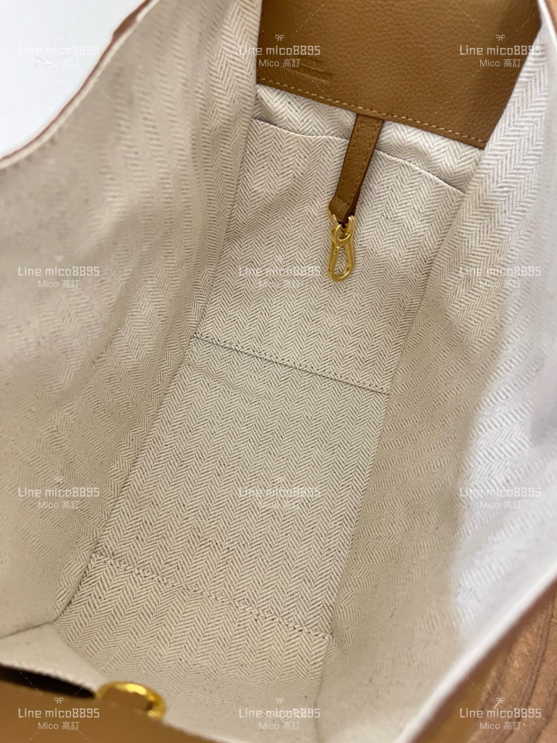 Loewe Hammock bag 吊床包 ｜太妃金/荔枝皮革 真皮/牛皮 新尺寸 20cm 手提斜跨包/水桶包