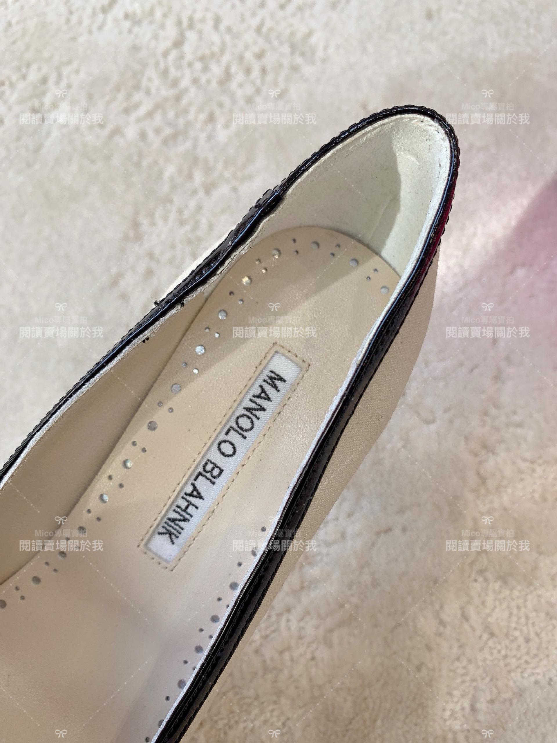 Manolo Blahnik 布面白 Tuberian 晶飾扣環高跟鞋 跟高10cm 34-41 婚鞋/宴會必備