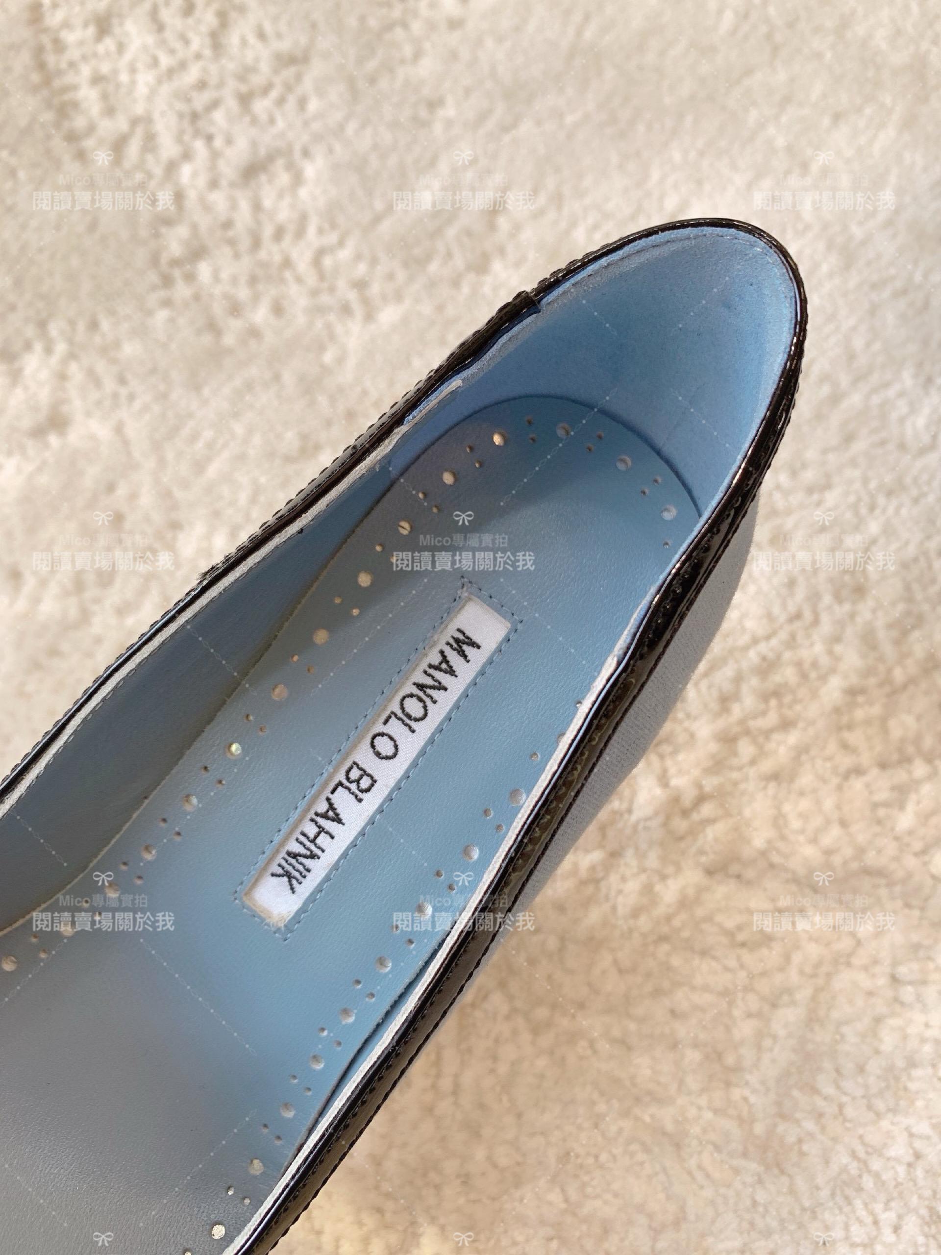 Manolo Blahnik 天藍色 布面 Tuberian 晶飾扣環高跟鞋 跟高10cm 34-41 婚鞋/宴會必備