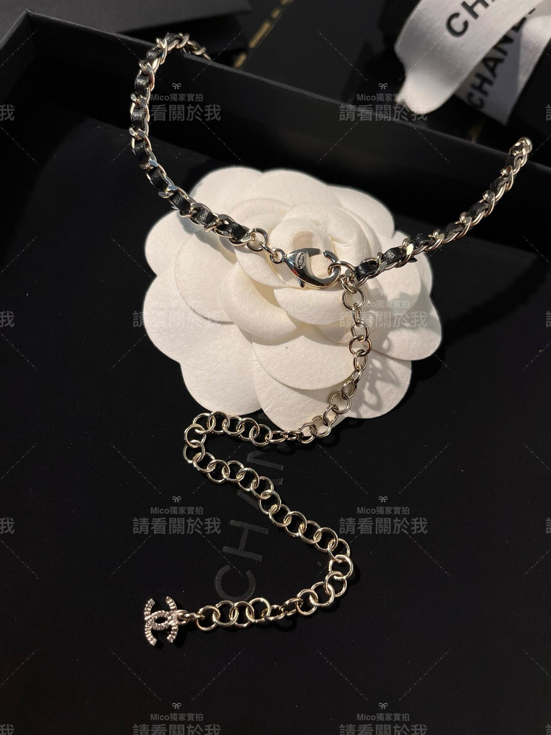 Chanel 多面體金屬菱格冰糖鑽雙C項鍊 choker