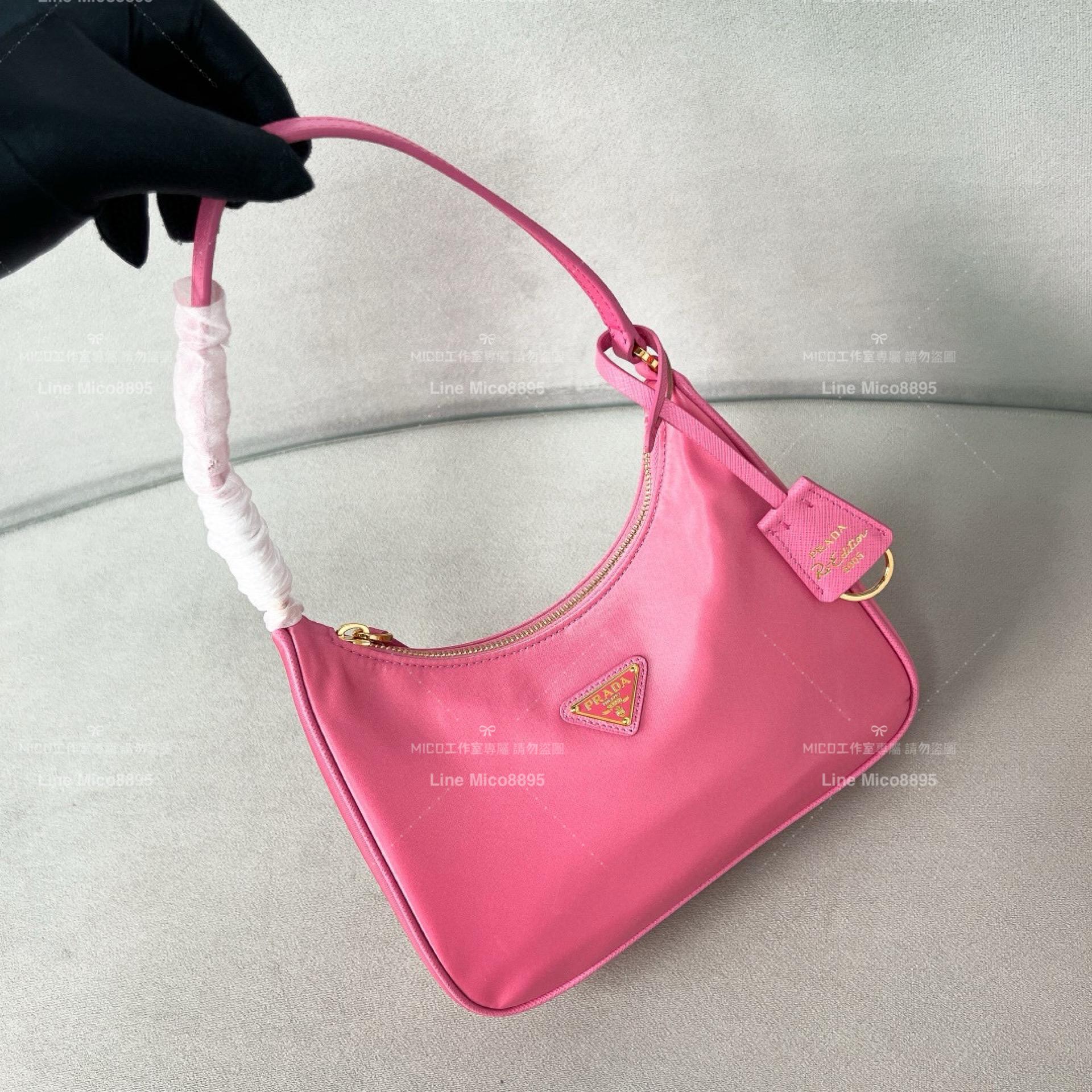 Prada 糖果粉 Hobo redition 2005皮手腕腋下包 手提包 22cm