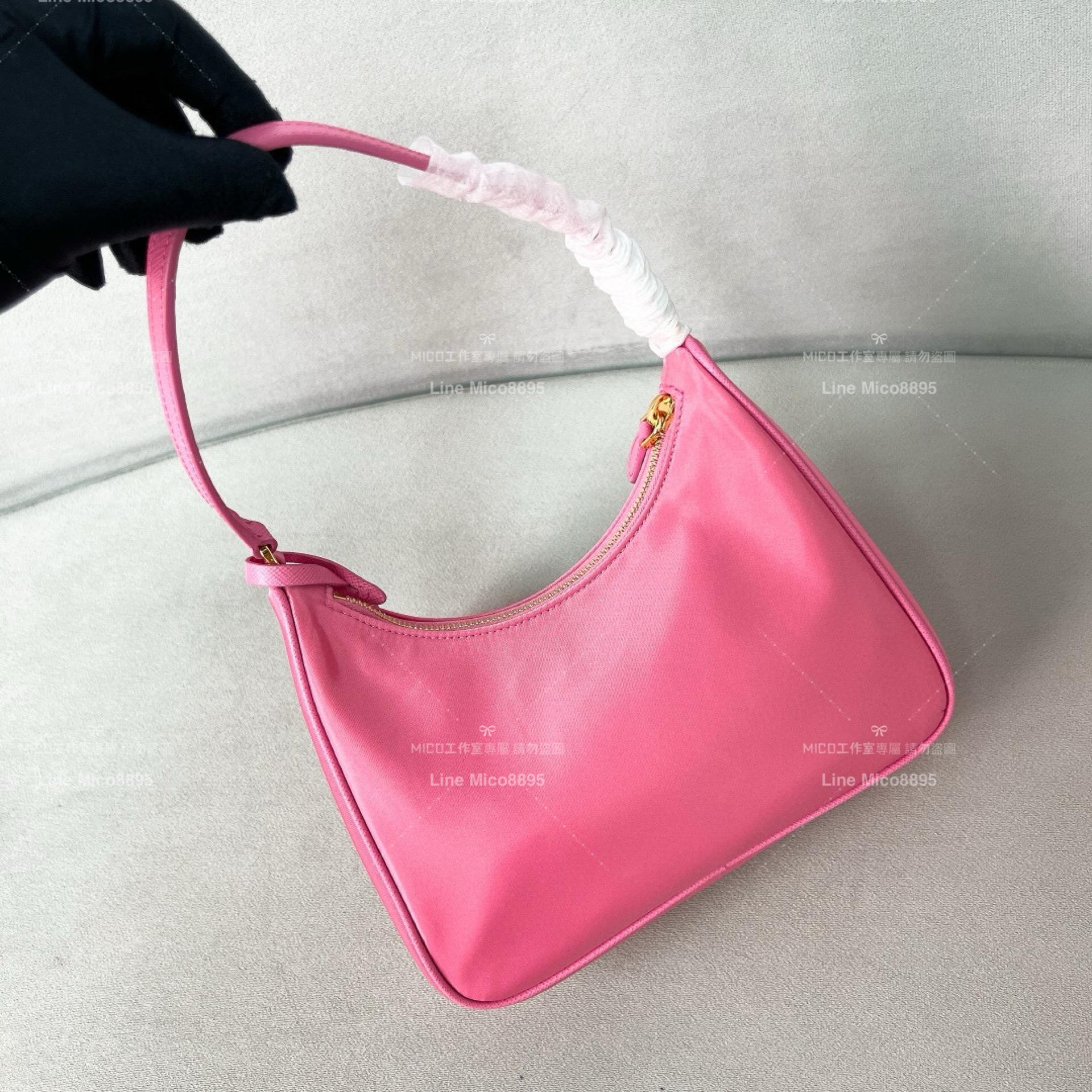 Prada 糖果粉 Hobo redition 2005皮手腕腋下包 手提包 22cm