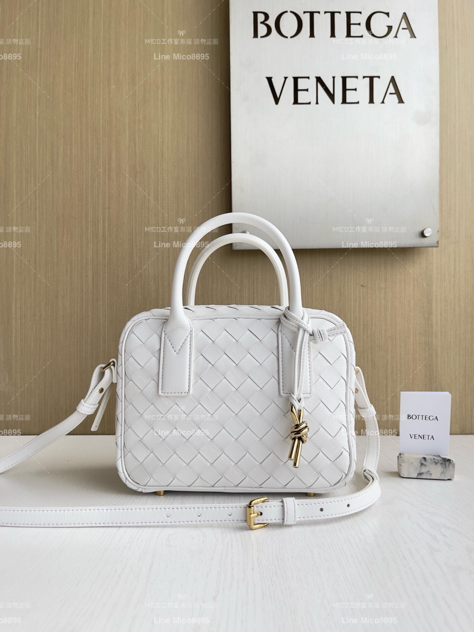 Bottega Veneta 白色 Small Getaway小號羊皮編織手提袋 23.5cm