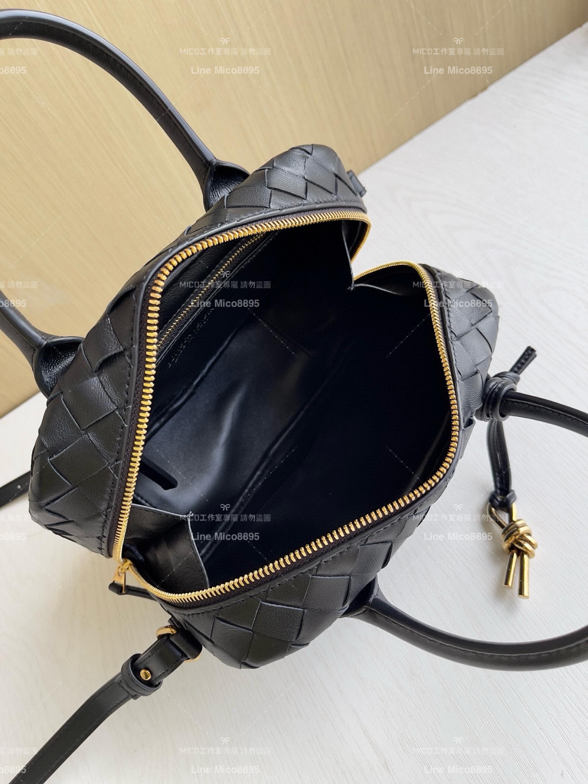 Bottega Veneta 黑色 Small Getaway小號羊皮編織手提袋 23.5cm