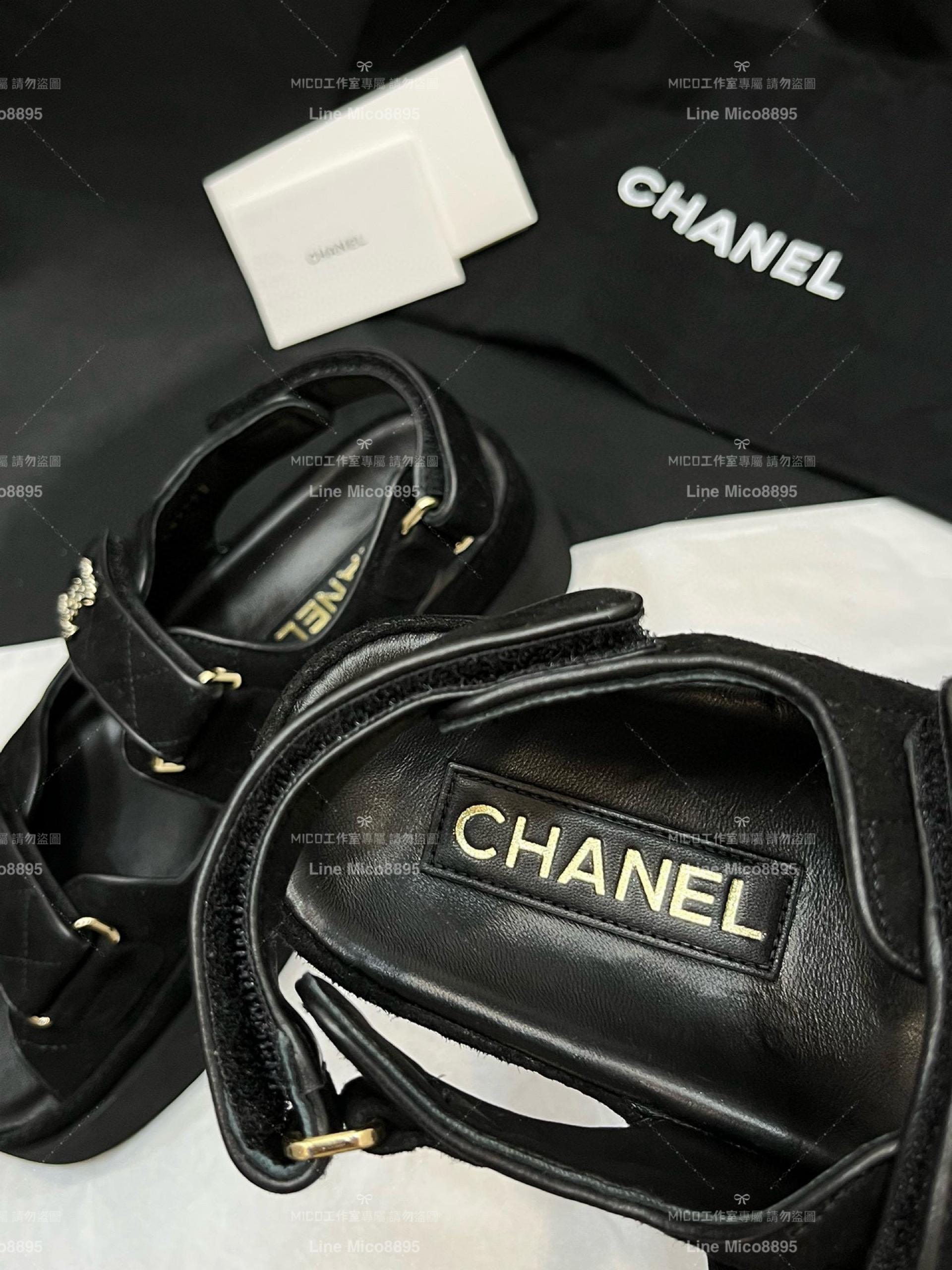 Chanel 香奈兒 23c松糕厚底沙灘鞋 涼鞋 底厚4cm 35-40