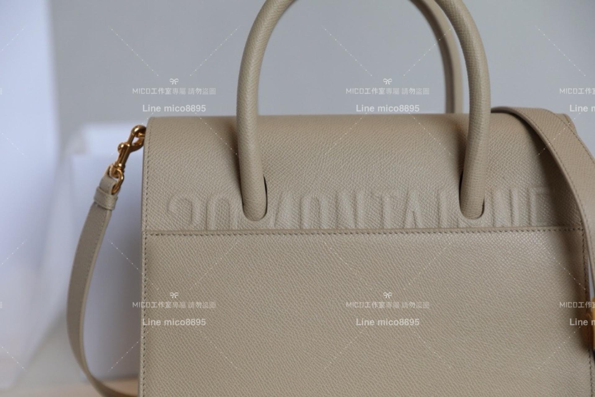 Dior 杏色 30 Montaigne手提包 公事包 可調節皮革肩背帶 25cm